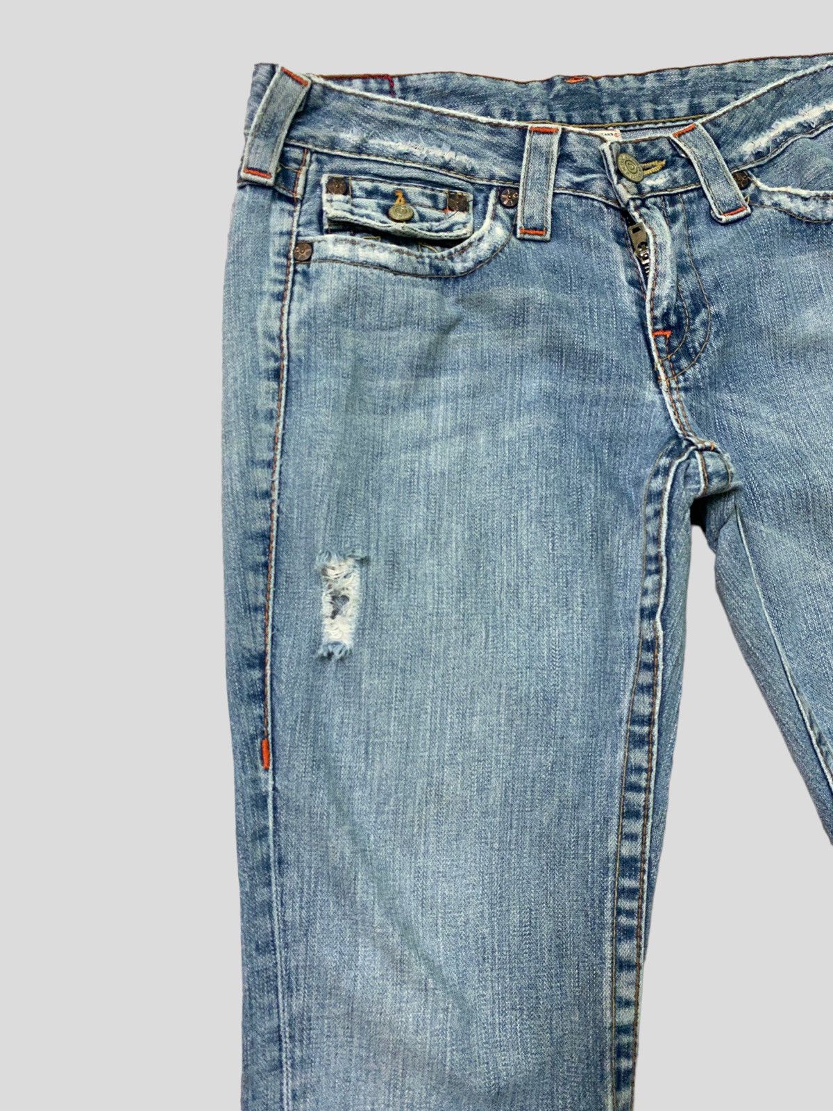 True Religion Flared TRUE RELIGION Distressed Bootcut Denim S46k Size US 29 - 8 Thumbnail