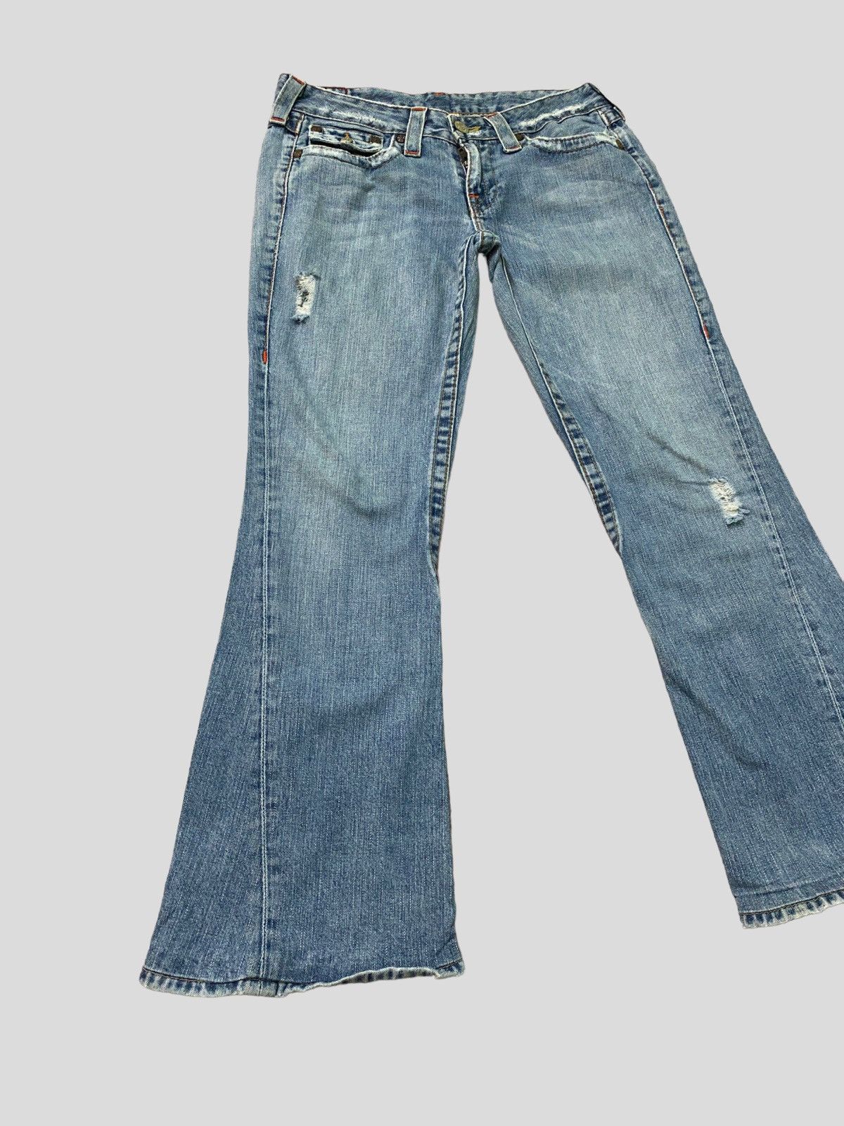 True Religion Flared TRUE RELIGION Distressed Bootcut Denim S46k Size US 29 - 2 Thumbnail