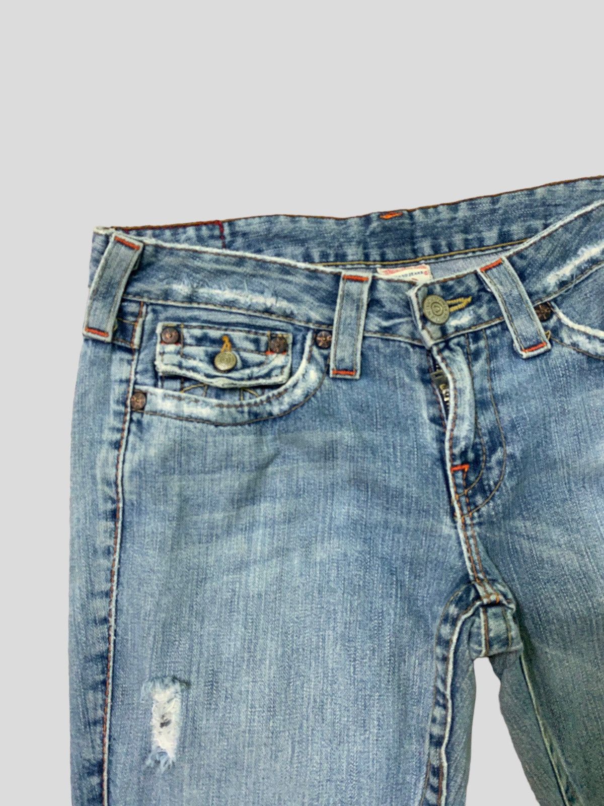 True Religion Flared TRUE RELIGION Distressed Bootcut Denim S46k Size US 29 - 6 Thumbnail