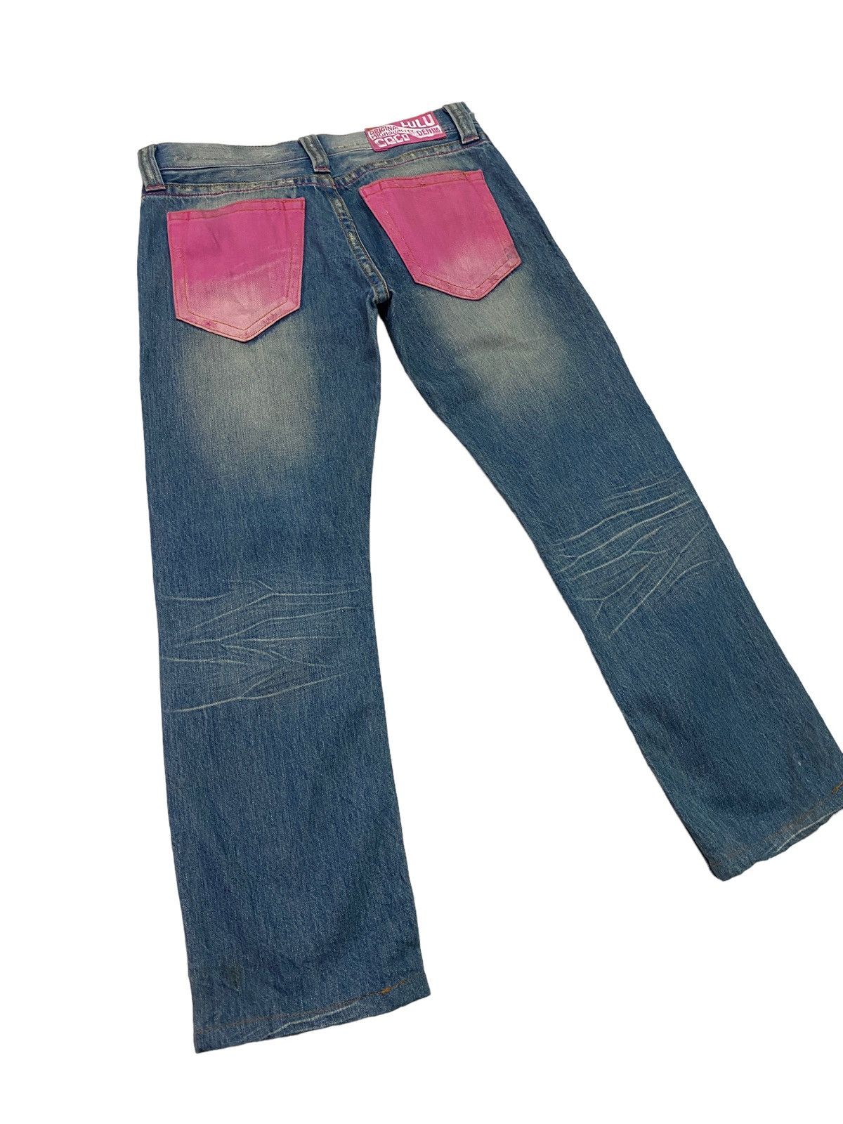image of Vintage Distressed Cocolulu Pink Pocket Low Rise Denim S46K in Blue, Men's (Size 28)