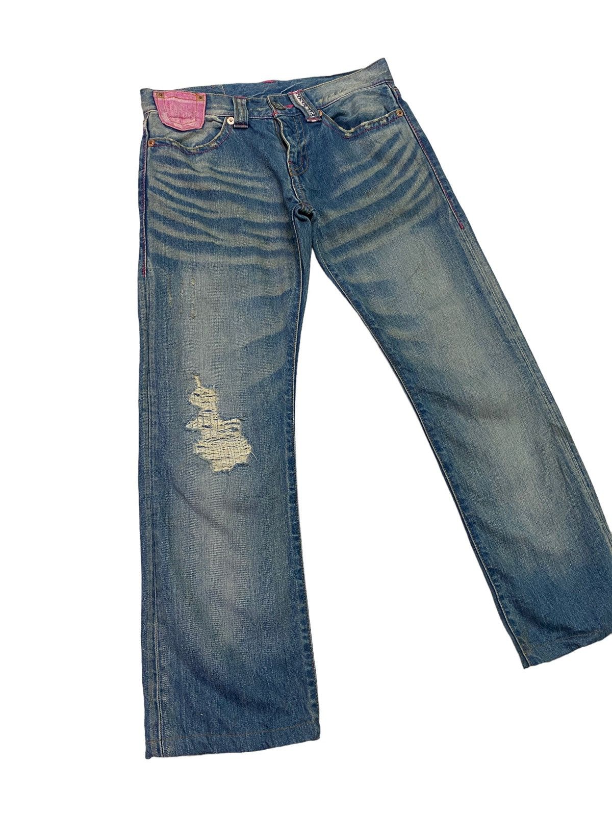 Japanese Brand × Vintage Vintage Distressed COCOLULU Pink Pocket Low Rise Denim S46k Size US 28 / EU 44 - 2 Thumbnail
