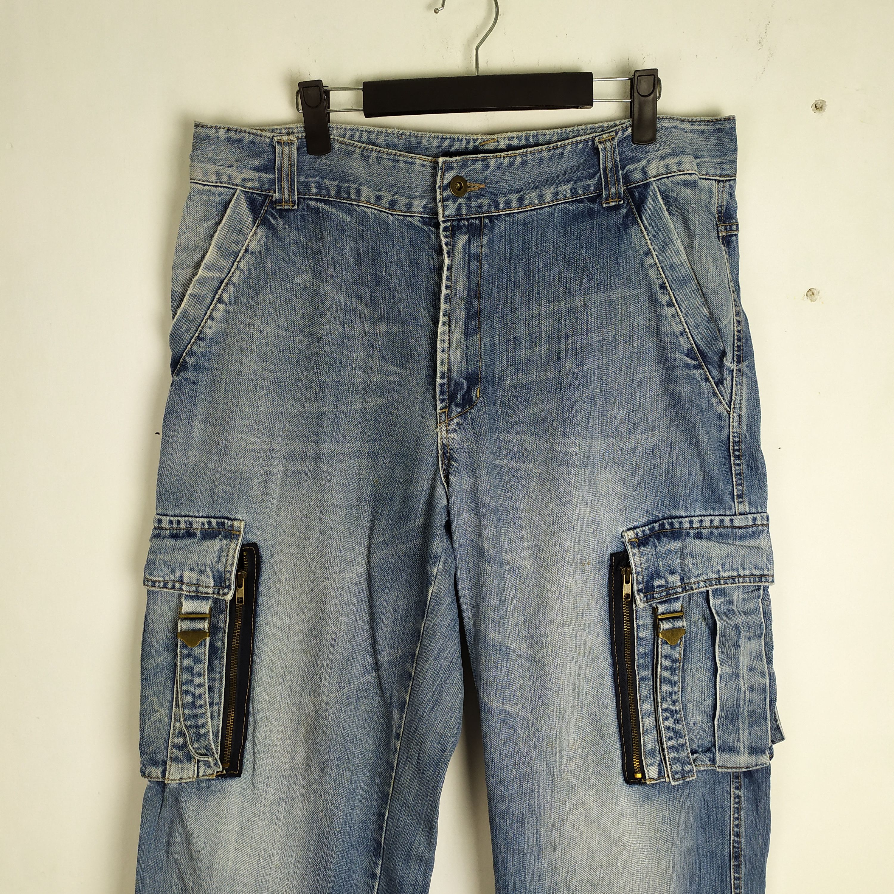 Japanese Brand × StraightFaded VINTAGE JAPANESE JEANS BAGGY CARGO PANTS Size US 34 / EU 50 - 6 Thumbnail
