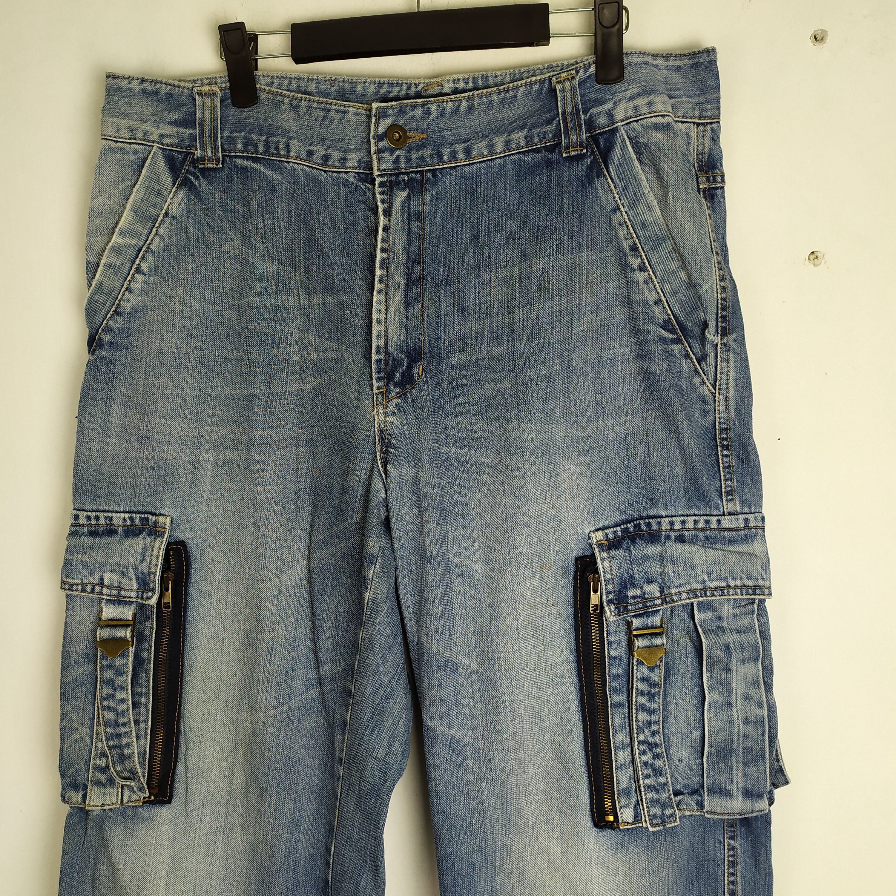 Japanese Brand × StraightFaded VINTAGE JAPANESE JEANS BAGGY CARGO PANTS Size US 34 / EU 50 - 4 Thumbnail