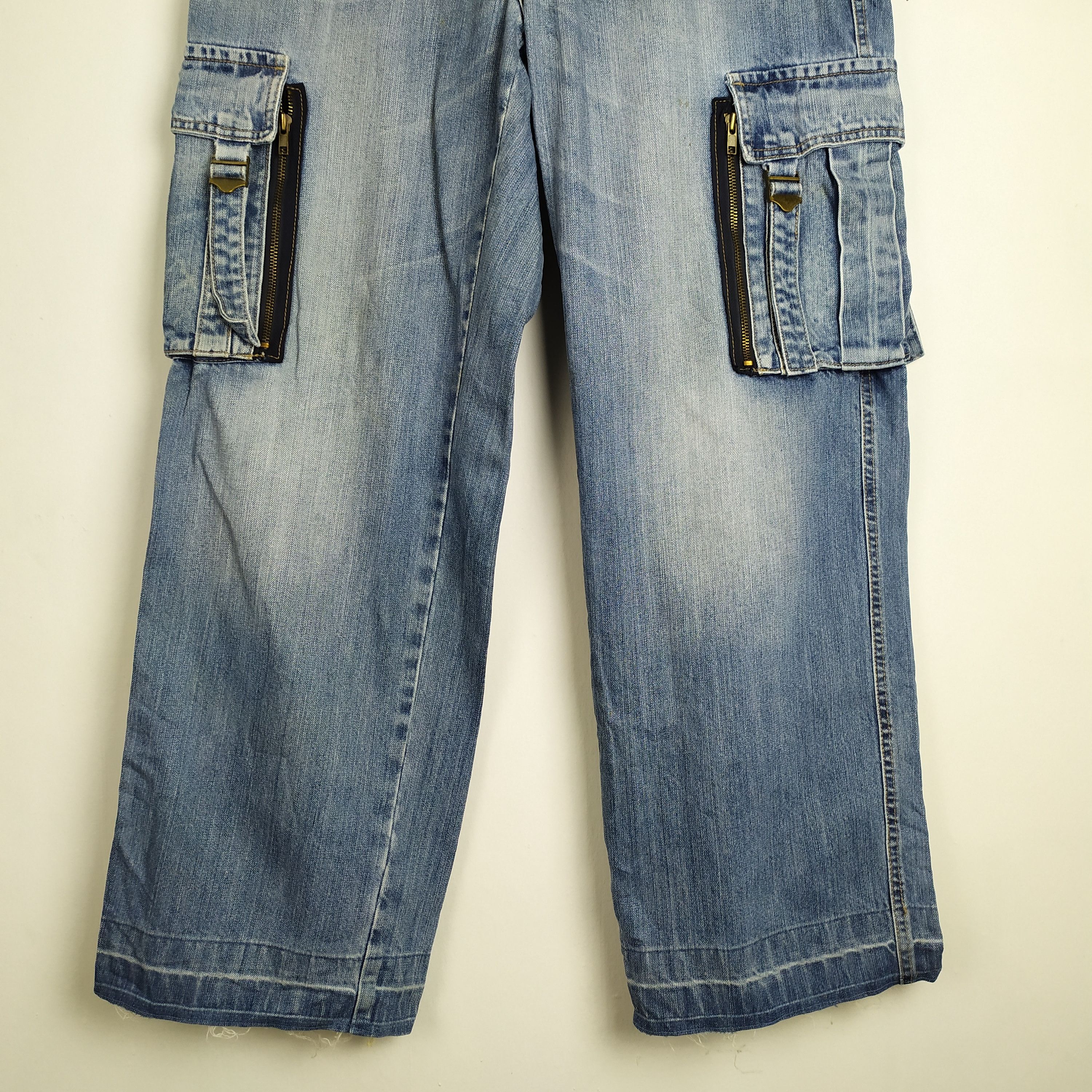 Japanese Brand × StraightFaded VINTAGE JAPANESE JEANS BAGGY CARGO PANTS Size US 34 / EU 50 - 5 Thumbnail
