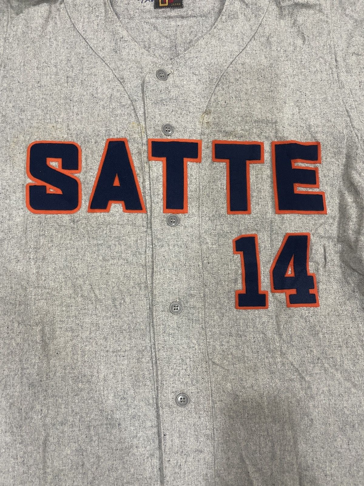 Japanese Brand VINTAGE JAPANESE BASEBALL GUSSET JERSEY EMBROIDERY NO14 JPN Size US L / EU 52-54 / 3 - 8 Thumbnail