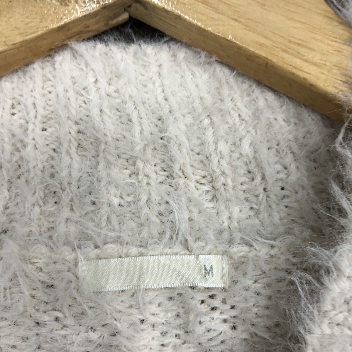 Homespun Knitwear DL GU Japan White fur fleece Mohair Shaggy Knitwear #c1099 Size US M / EU 48-50 / 2 - 10 Thumbnail
