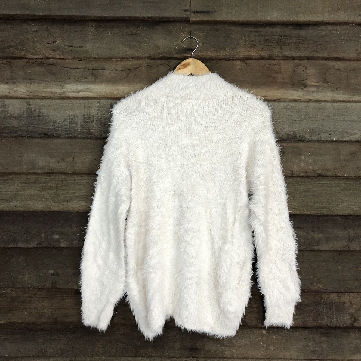 Homespun Knitwear DL GU Japan White fur fleece Mohair Shaggy Knitwear #c1099 Size US M / EU 48-50 / 2 - 11 Thumbnail