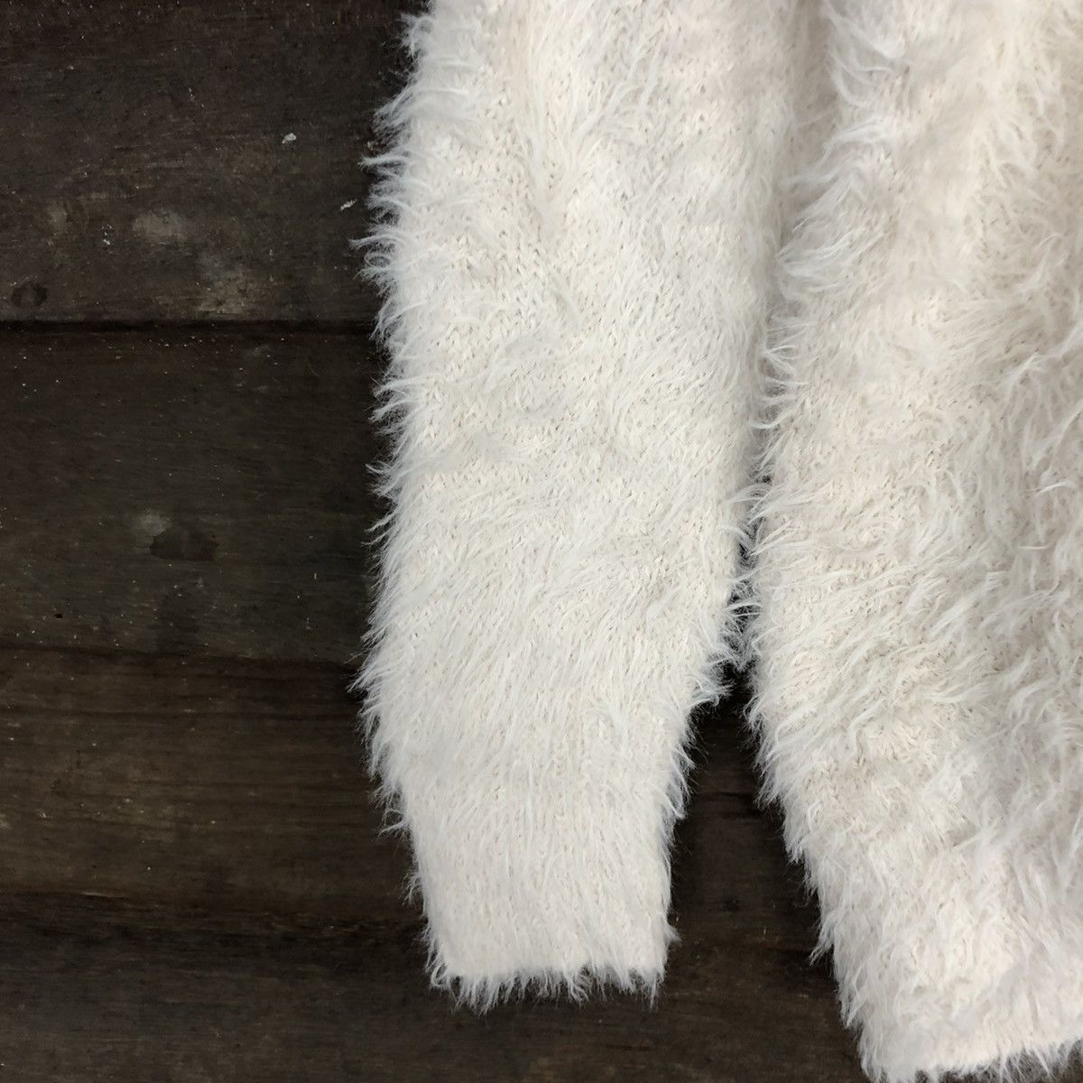 Homespun Knitwear DL GU Japan White fur fleece Mohair Shaggy Knitwear #c1099 Size US M / EU 48-50 / 2 - 6 Thumbnail