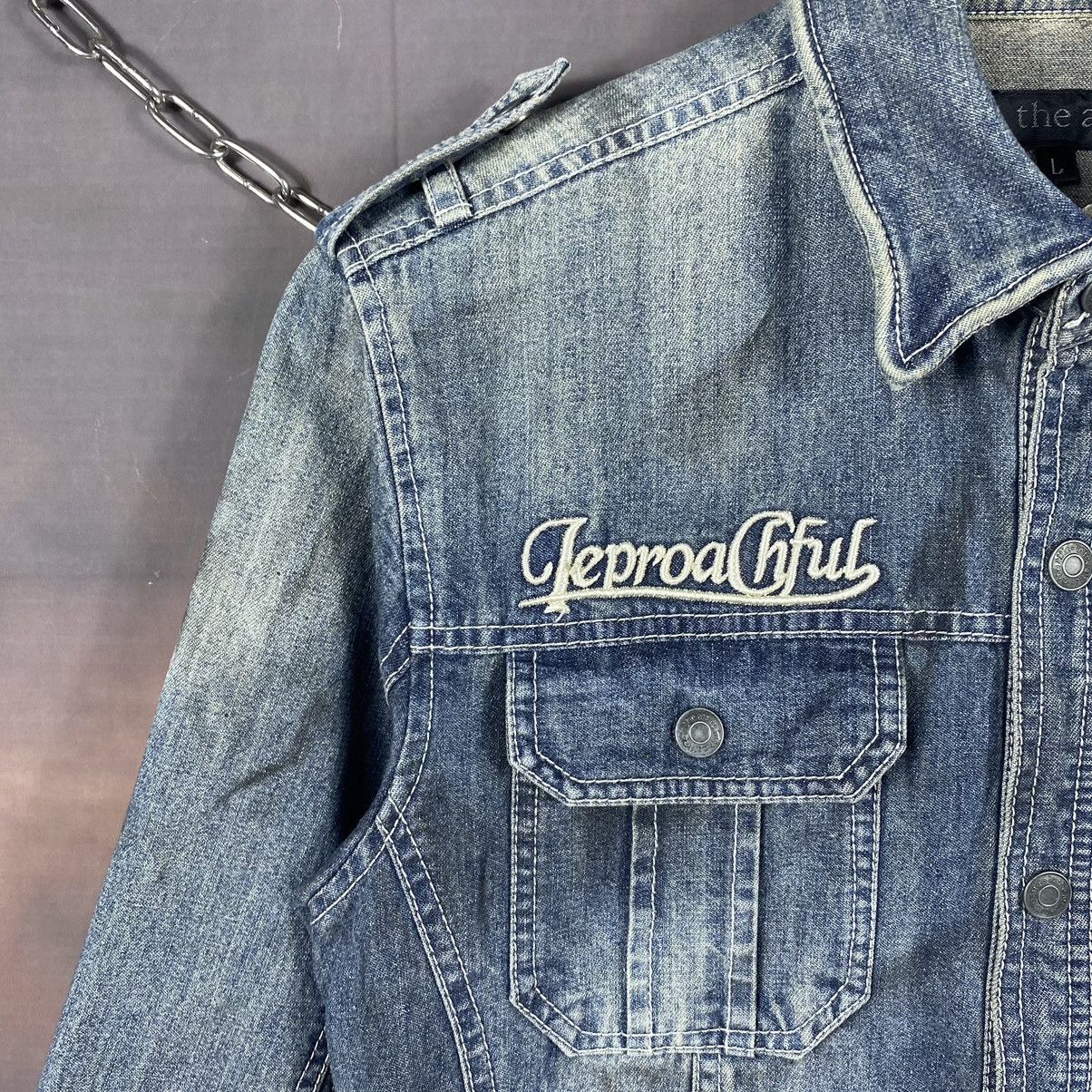 In The Attic × Japanese Brand × Vintage Vintage In The Attic SpellOut Light Denim Jacket Size L / US 10 / IT 46 - 6 Thumbnail