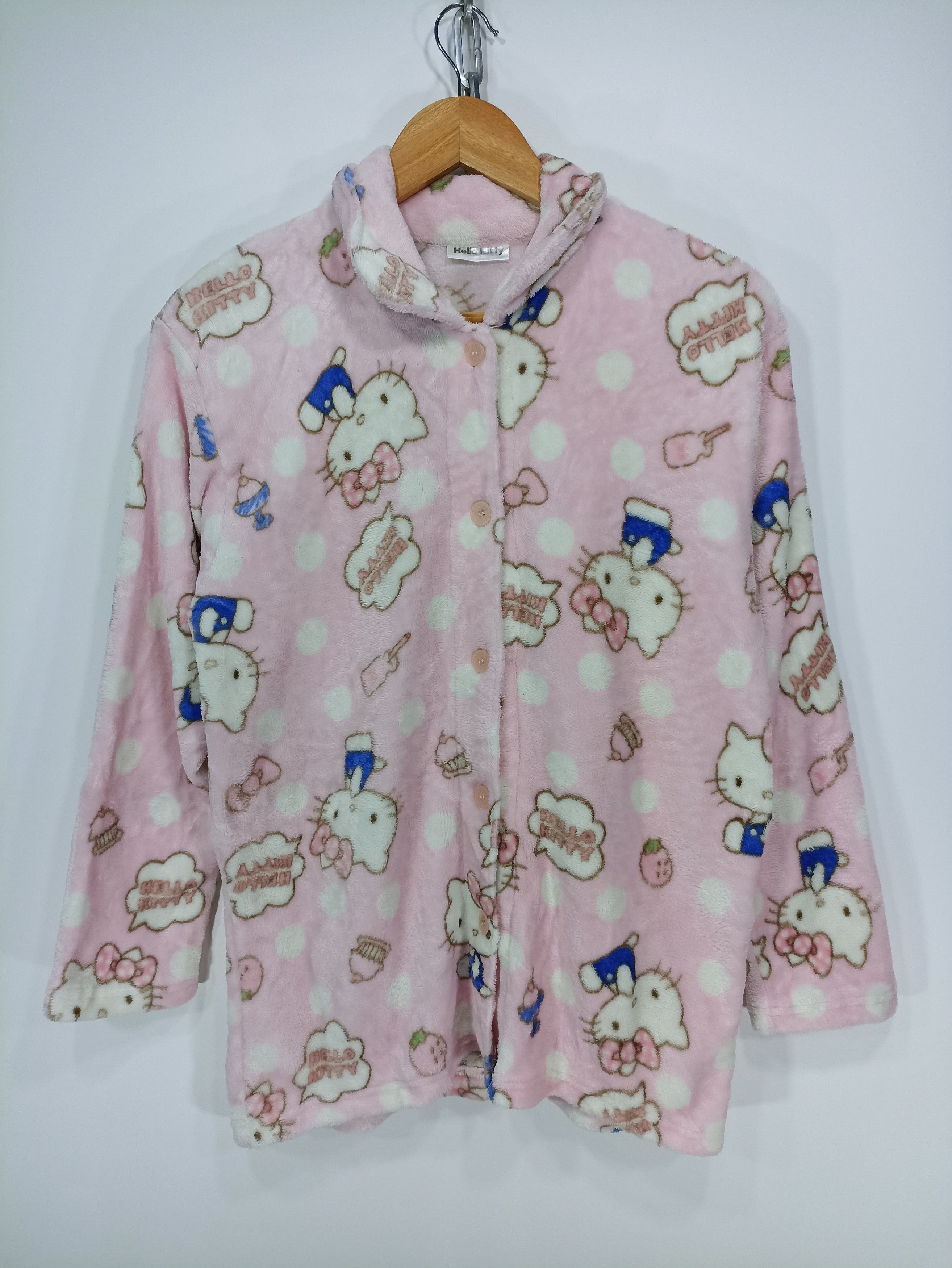 image of Anima x Vintage Hello Kitty Fleece Button Up, Men's (Size Small)