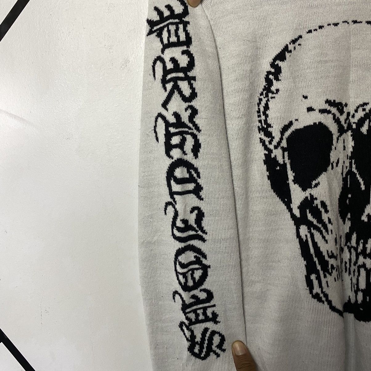 14th Addiction × Aran Isles Knitwear × Japanese Brand Steal🔥🔥 OVP Skull Pull Over Sweater Jumper Knitwear Size US XS / EU 42 / 0 - 3 Thumbnail