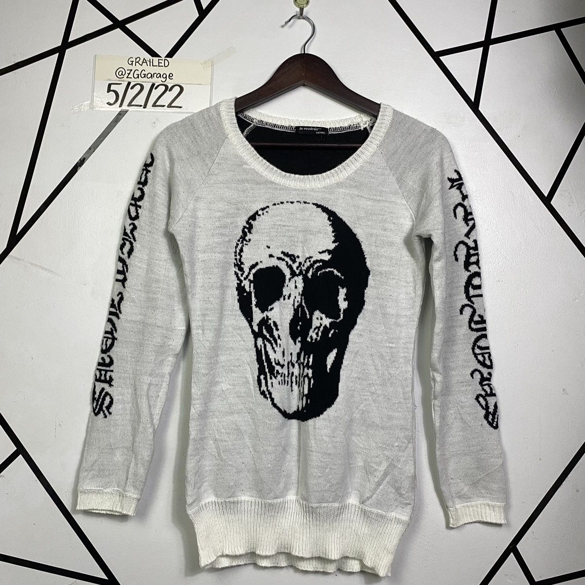 14th Addiction × Aran Isles Knitwear × Japanese Brand Steal🔥🔥 OVP Skull Pull Over Sweater Jumper Knitwear Size US XS / EU 42 / 0 - 1 Thumbnail