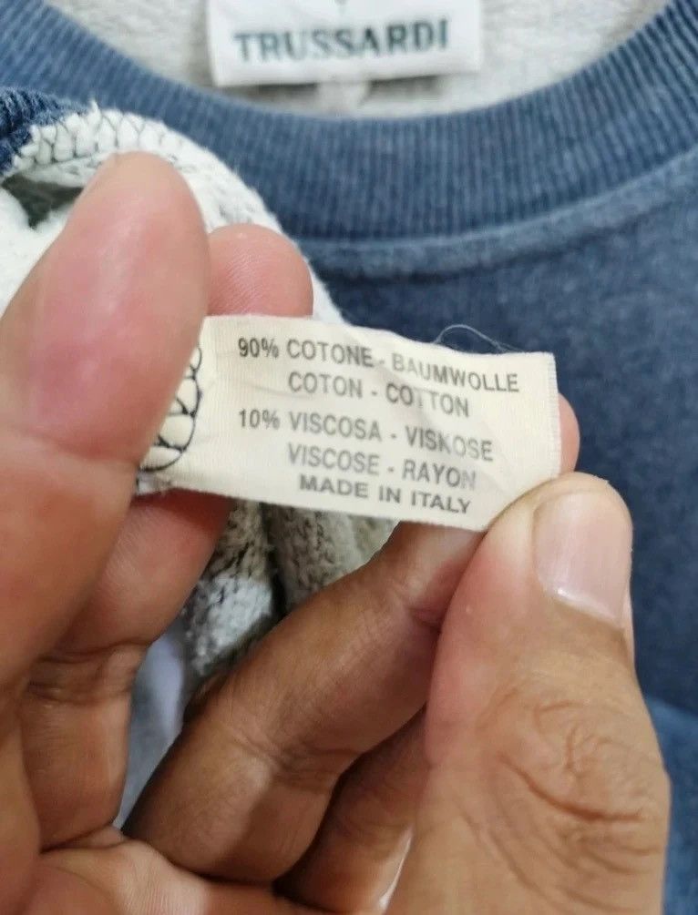 Trussardi × Vintage Trussardi Crewneck Sweatshirt Spellout Made In Italy Size US M / EU 48-50 / 2 - 5 Thumbnail