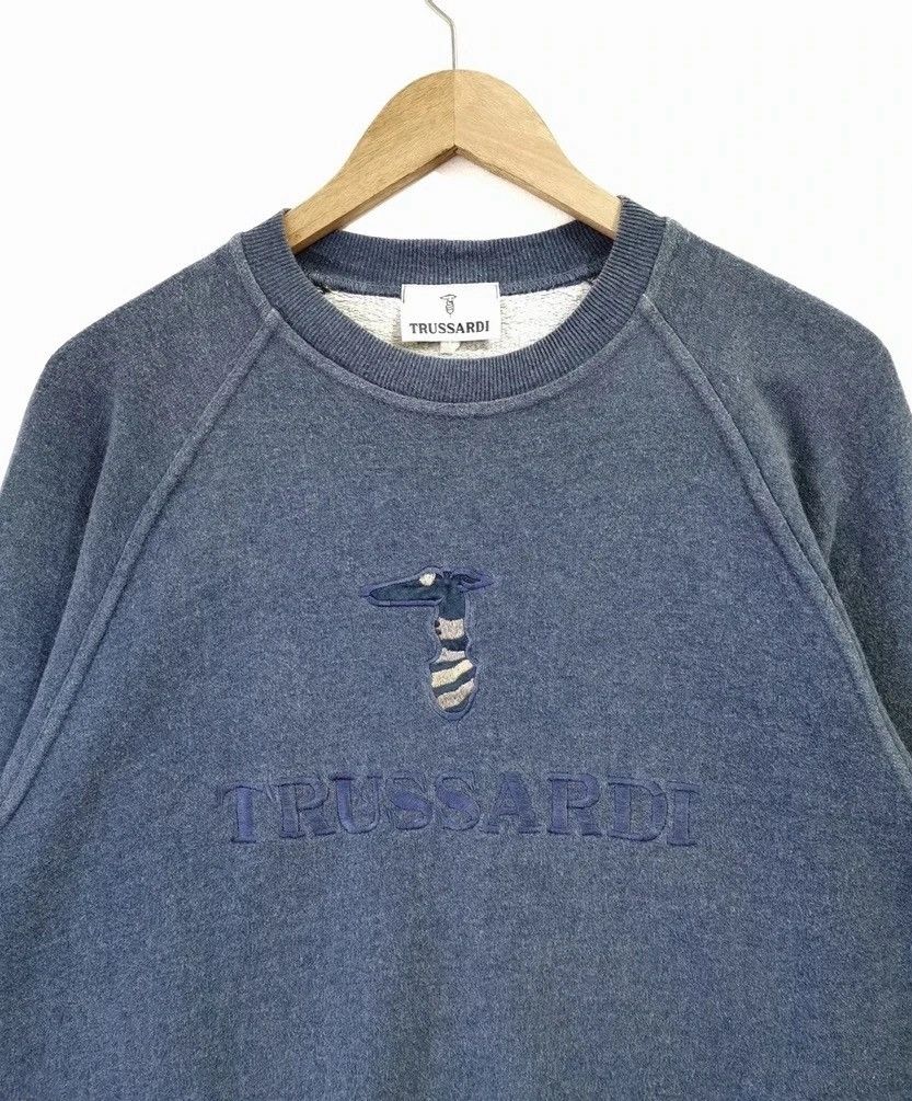 Trussardi × Vintage Trussardi Crewneck Sweatshirt Spellout Made In Italy Size US M / EU 48-50 / 2 - 3 Thumbnail