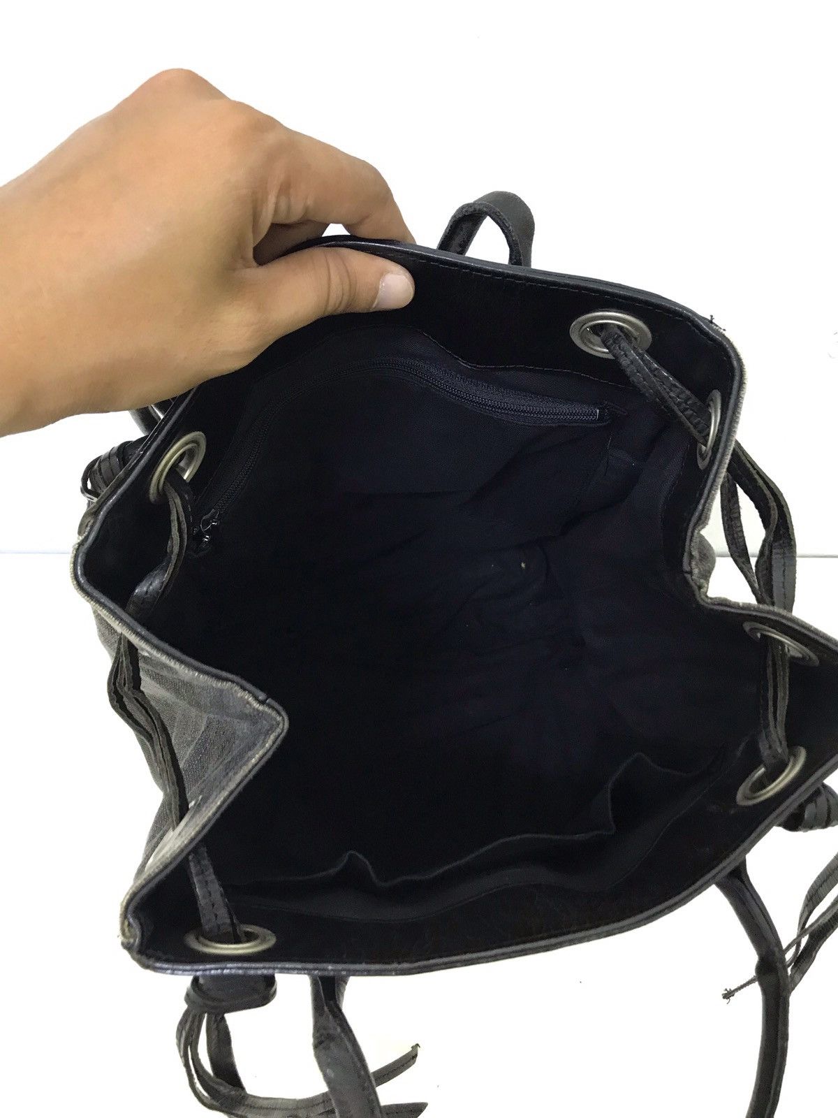 Yohji Yamamoto 💖Y’s Yohji Yamamoto Bag Cotton Canvas Leather Size ONE SIZE - 6 Thumbnail