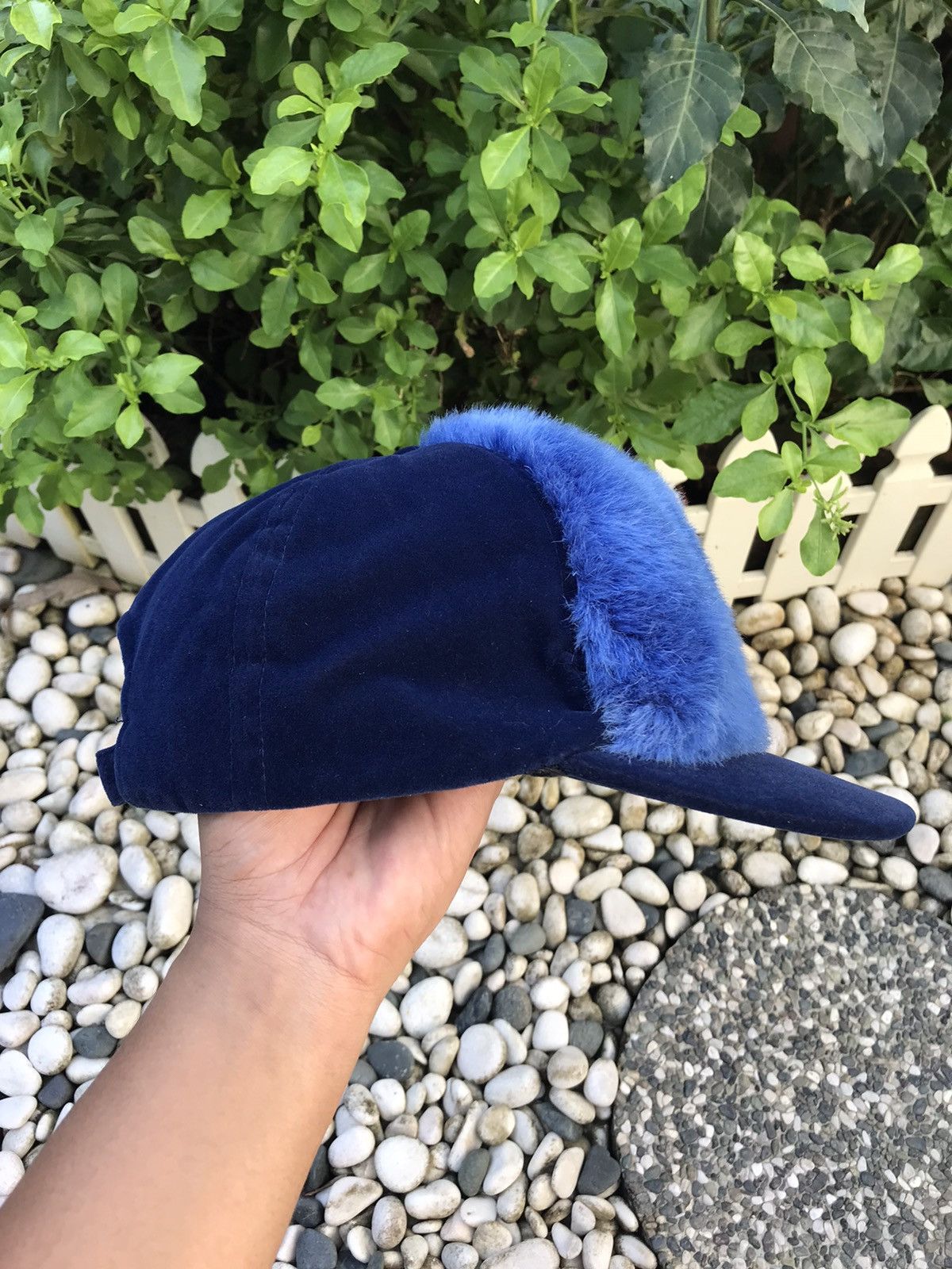 Japanese Brand AUTHENTIC FAUX FUR SHORT BRIM VELVET CAP HAT Size ONE SIZE - 4 Thumbnail