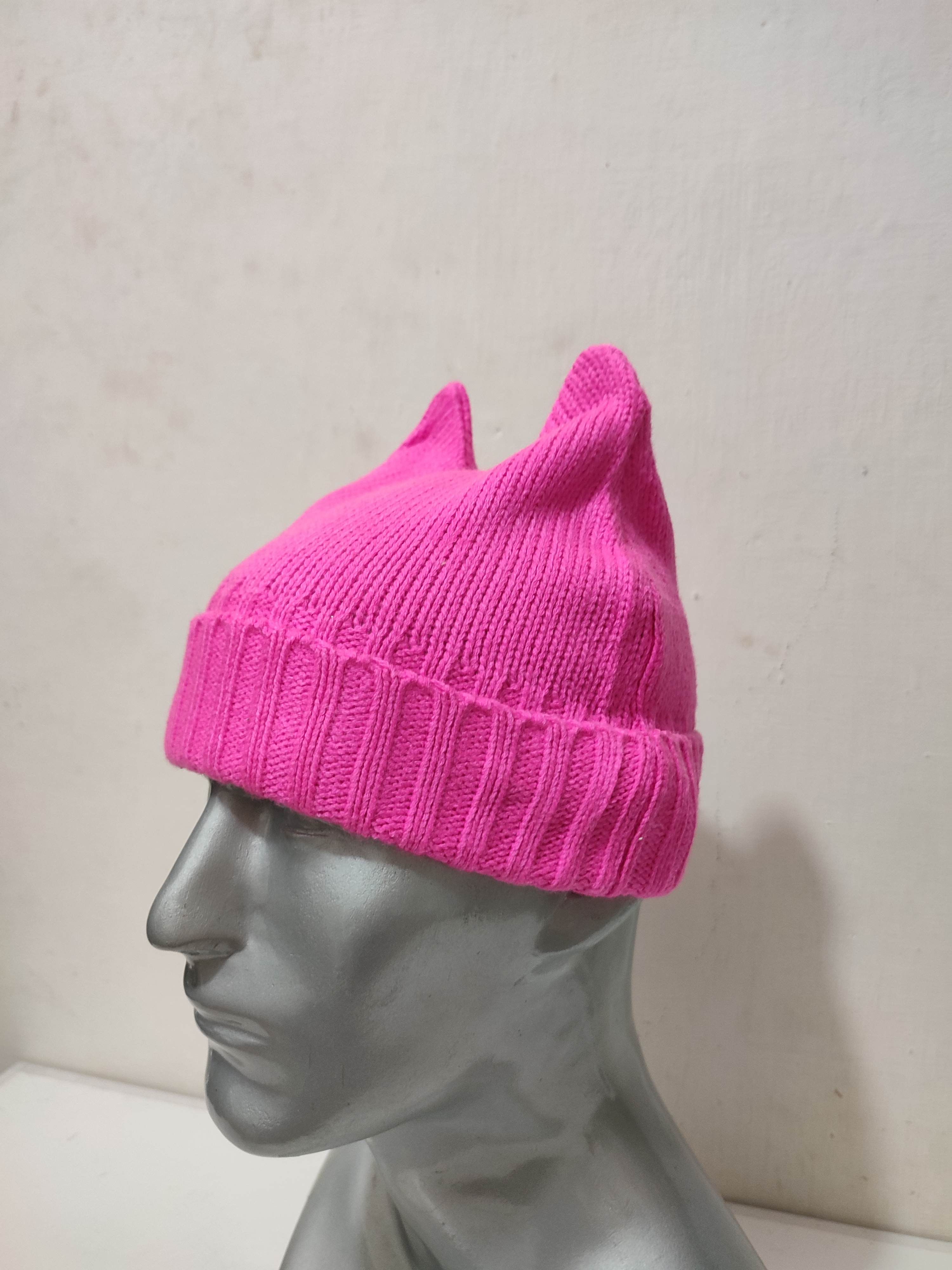 Other Pink Bunny Ear Devil Horns Beanie Hats Size ONE SIZE - 3 Thumbnail