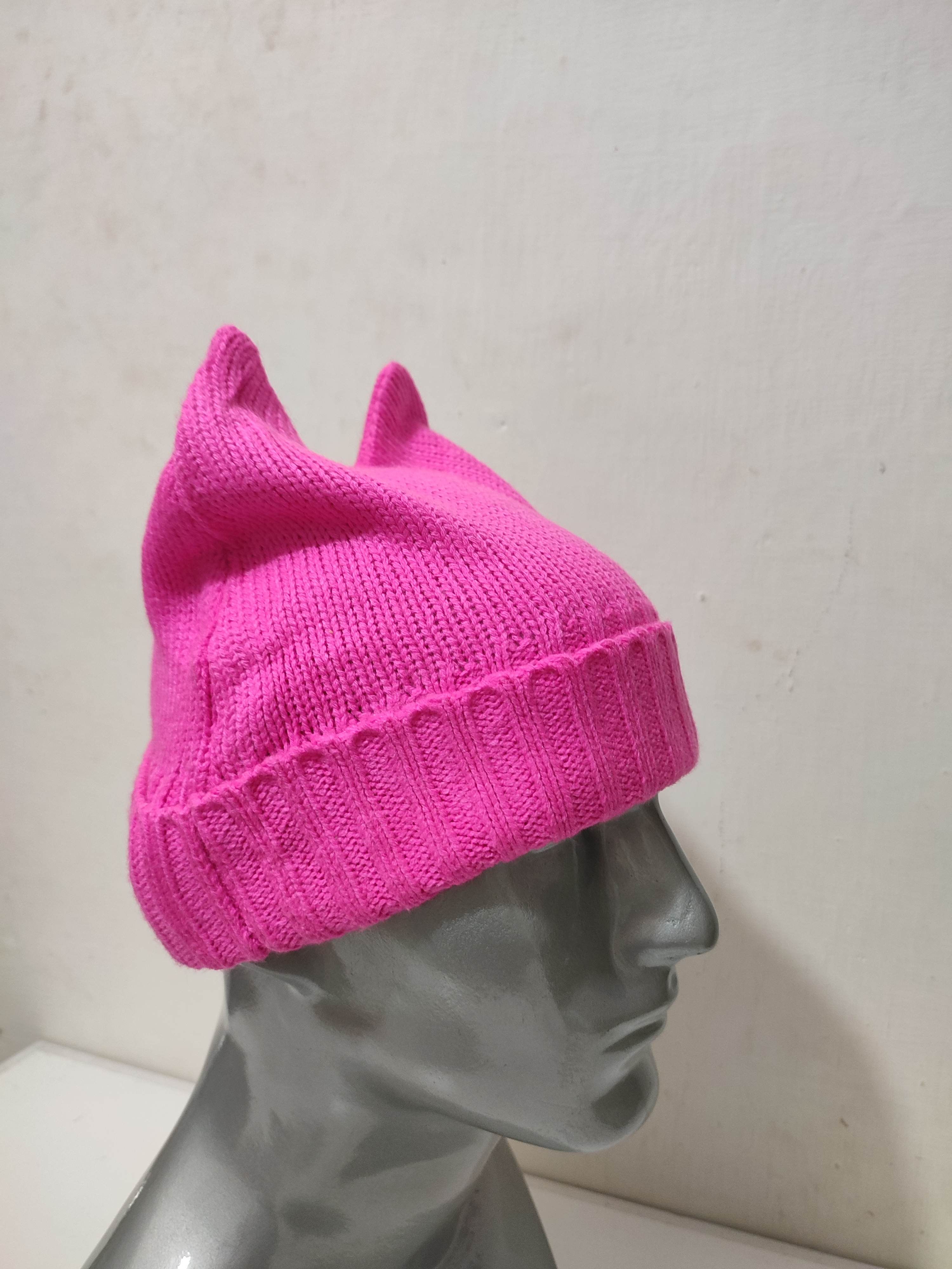 Other Pink Bunny Ear Devil Horns Beanie Hats Size ONE SIZE - 5 Thumbnail