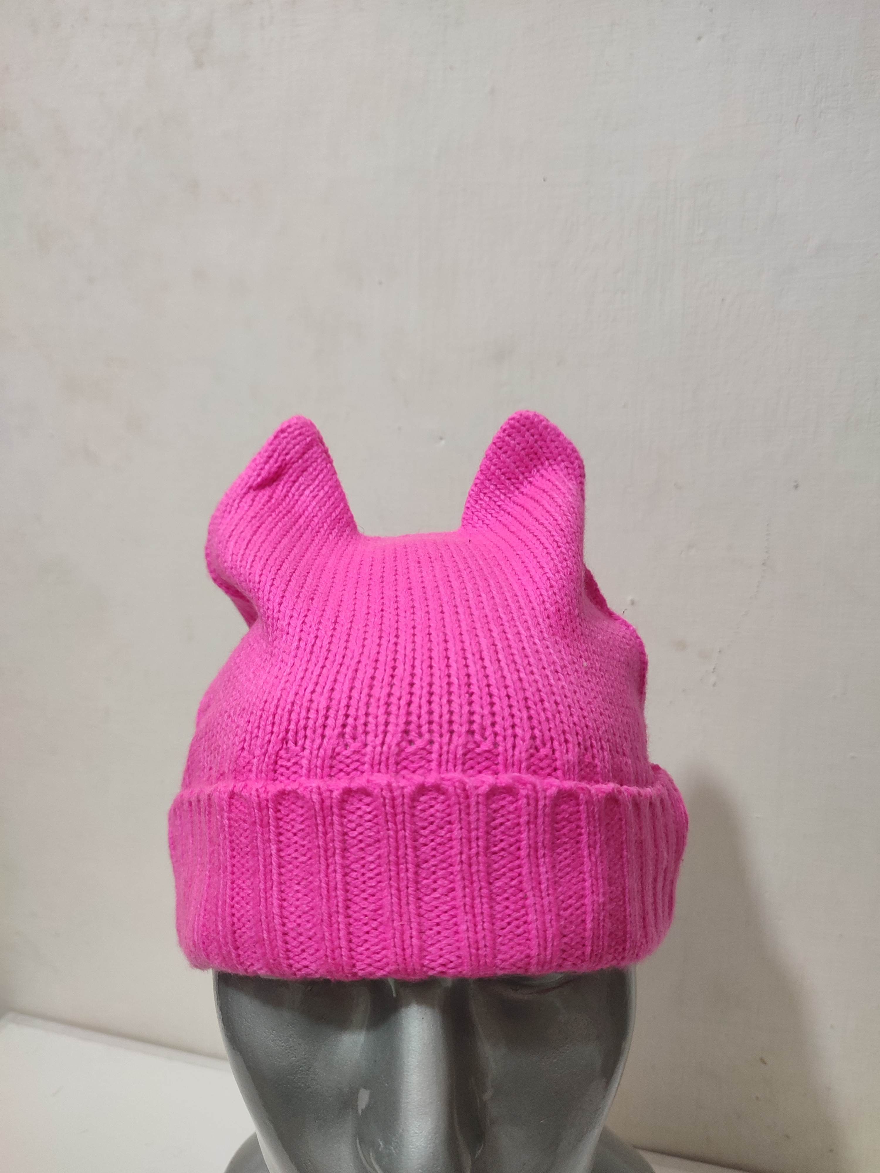 Other Pink Bunny Ear Devil Horns Beanie Hats Size ONE SIZE - 2 Thumbnail