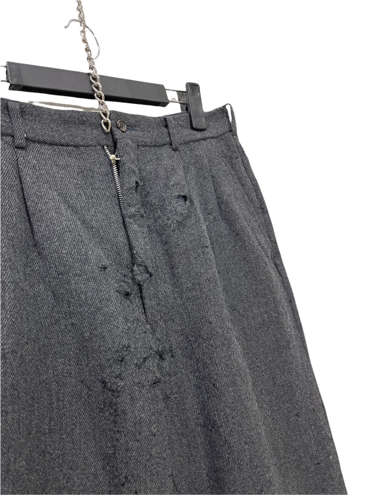 Comme des Garcons Vtg 90s CdgH Damaged Wool Wide Trouser 3🟦1 Size US 30 / EU 46 - 8 Thumbnail