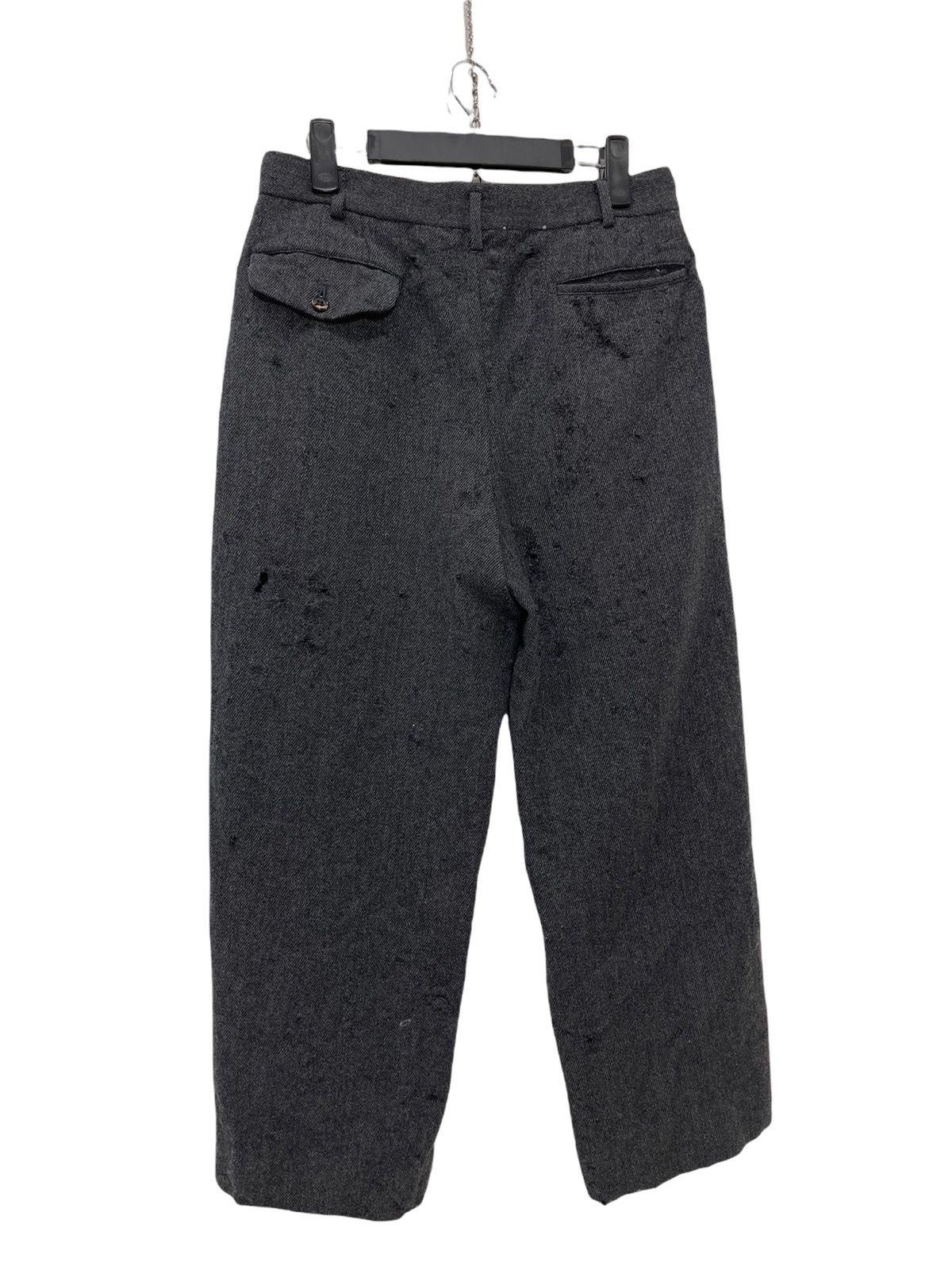 Pre-owned Comme Des Garcons X Comme Des Garcons Homme Plus Vtg 90's Cdgh Damaged Wool Wide Trouser 31 In Grey
