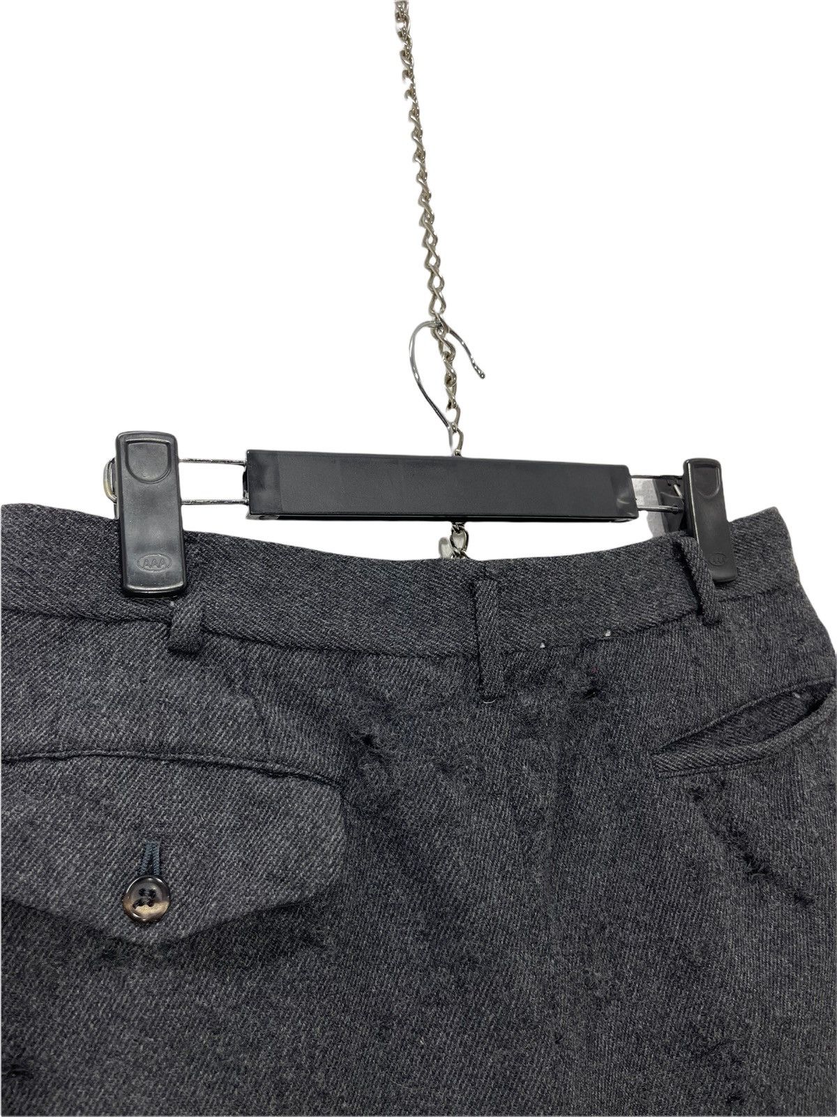 Comme des Garcons Vtg 90s CdgH Damaged Wool Wide Trouser 3🟦1 Size US 30 / EU 46 - 4 Thumbnail