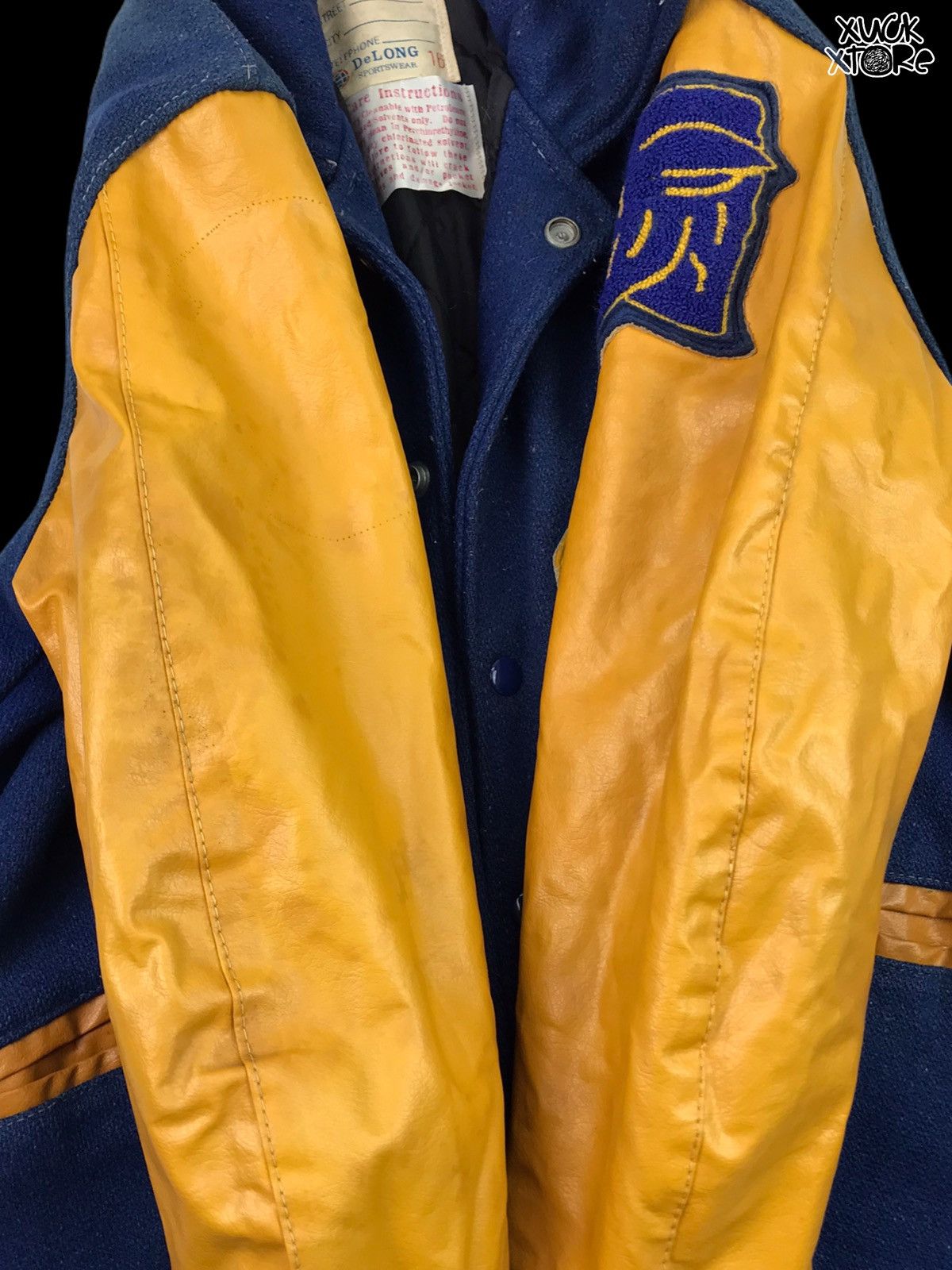 Delong 🔥Vintage 80’s DeLong Varsity Leather Jacket Size US M / EU 48-50 / 2 - 14 Thumbnail