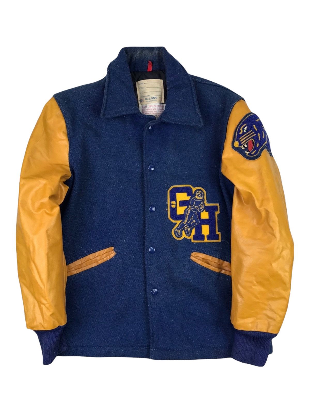 Delong 🔥Vintage 80’s DeLong Varsity Leather Jacket Size US M / EU 48-50 / 2 - 1 Thumbnail