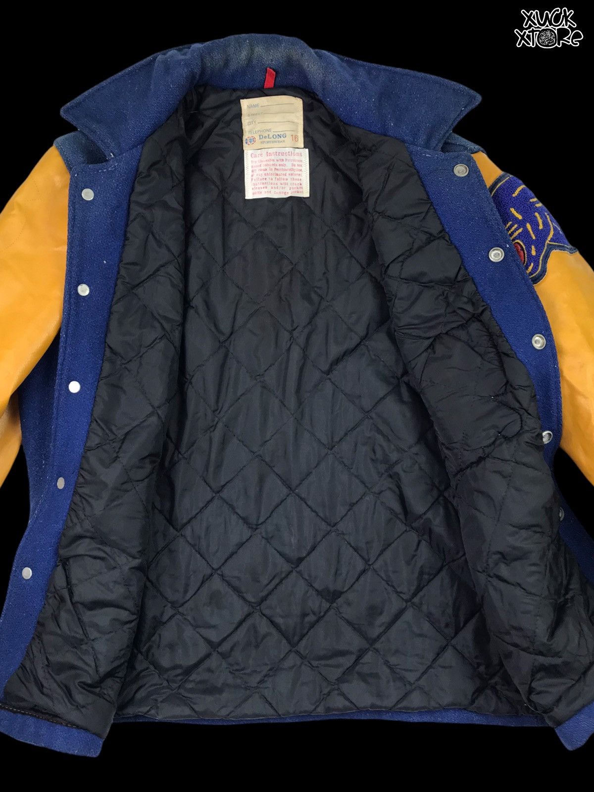 Delong 🔥Vintage 80’s DeLong Varsity Leather Jacket Size US M / EU 48-50 / 2 - 4 Thumbnail