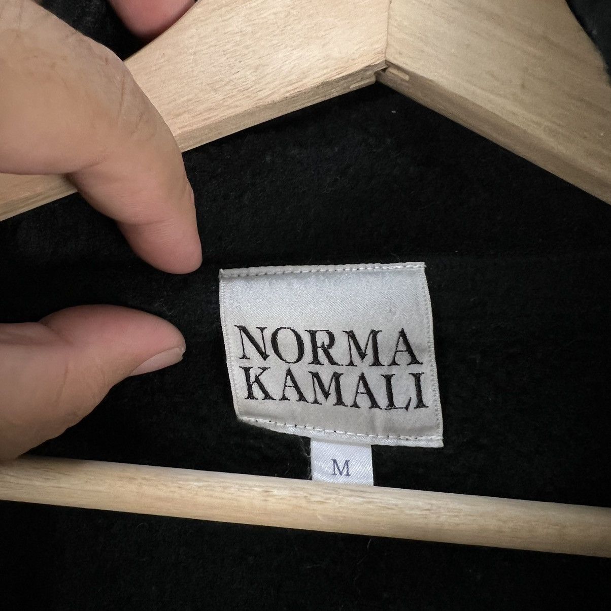 Vintage ICONIC RICH BLACK LONG WOOL JACKET NORMA KAMALI Size M / US 6-8 / IT 42-44 - 11 Thumbnail
