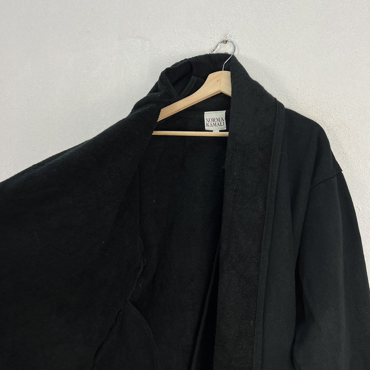 Vintage ICONIC RICH BLACK LONG WOOL JACKET NORMA KAMALI Size M / US 6-8 / IT 42-44 - 10 Thumbnail