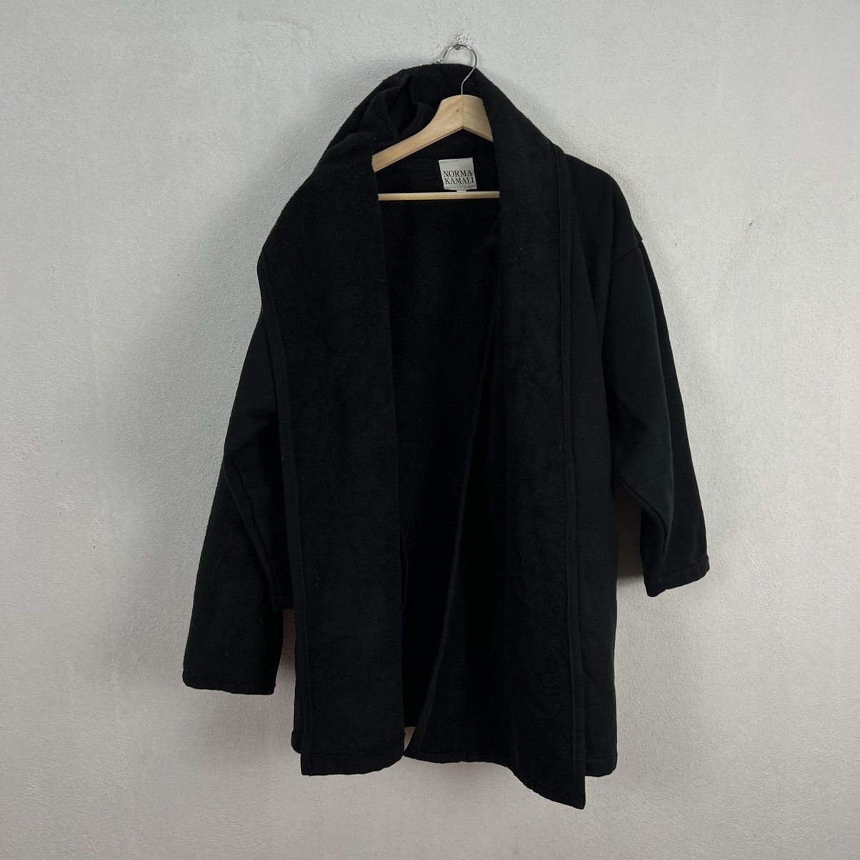 Vintage ICONIC RICH BLACK LONG WOOL JACKET NORMA KAMALI Size M / US 6-8 / IT 42-44 - 8 Thumbnail