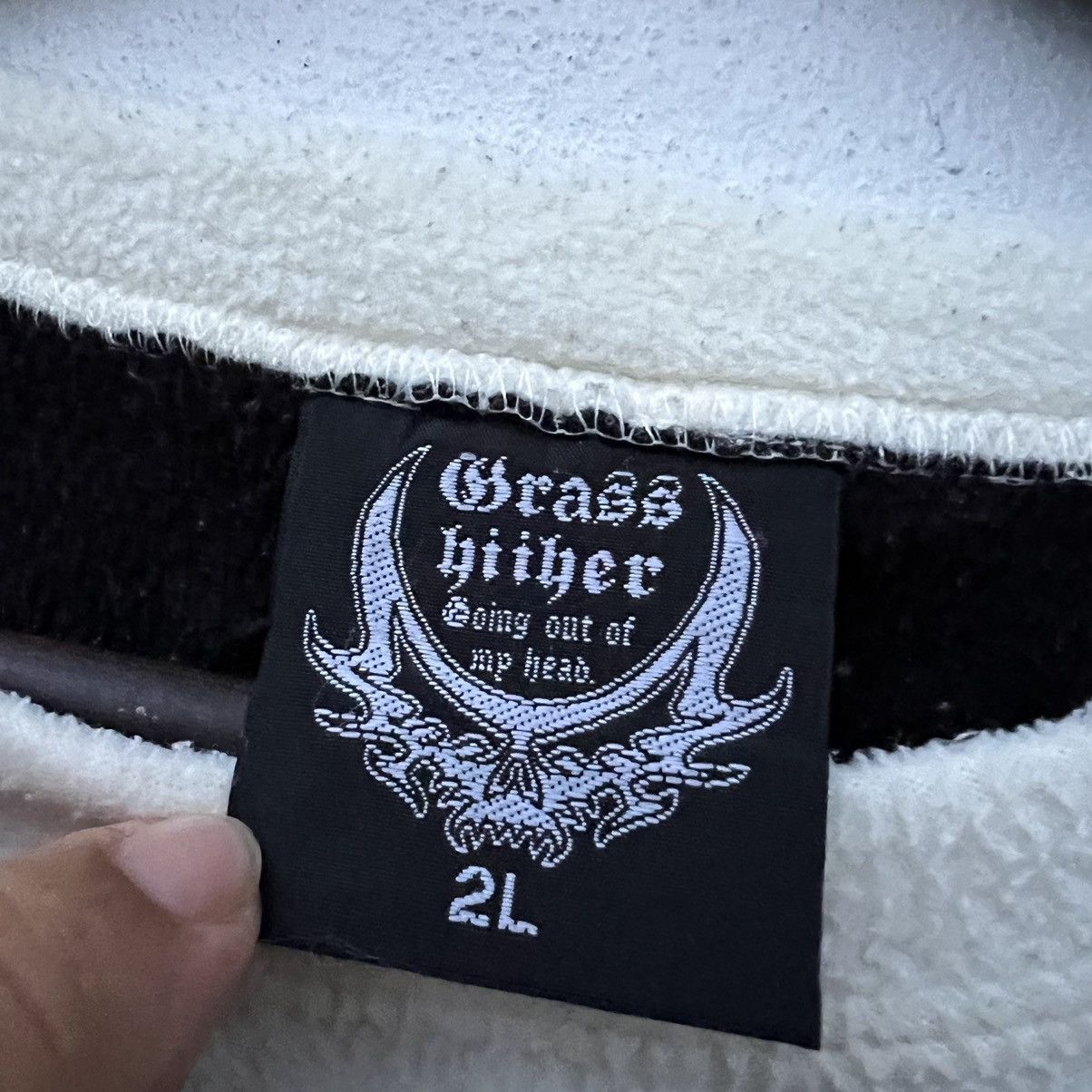 Japanese Brand GRASS HITHER SWEATSHIRT BIG LOGO PUNK DESIGN OVER PRINT Size US L / EU 52-54 / 3 - 8 Thumbnail
