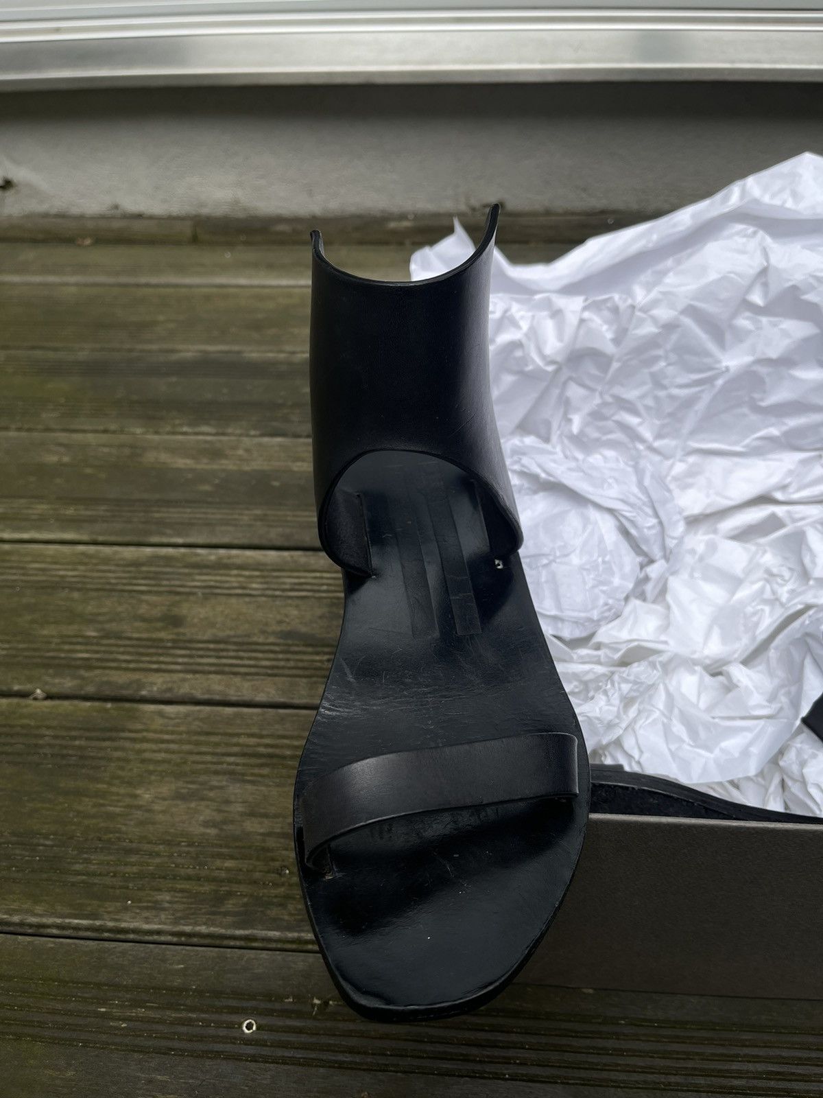 Rick Owens Rick Owens SS15 Faun Black Leather Sandals Size US 11 / IT 41 - 5 Thumbnail