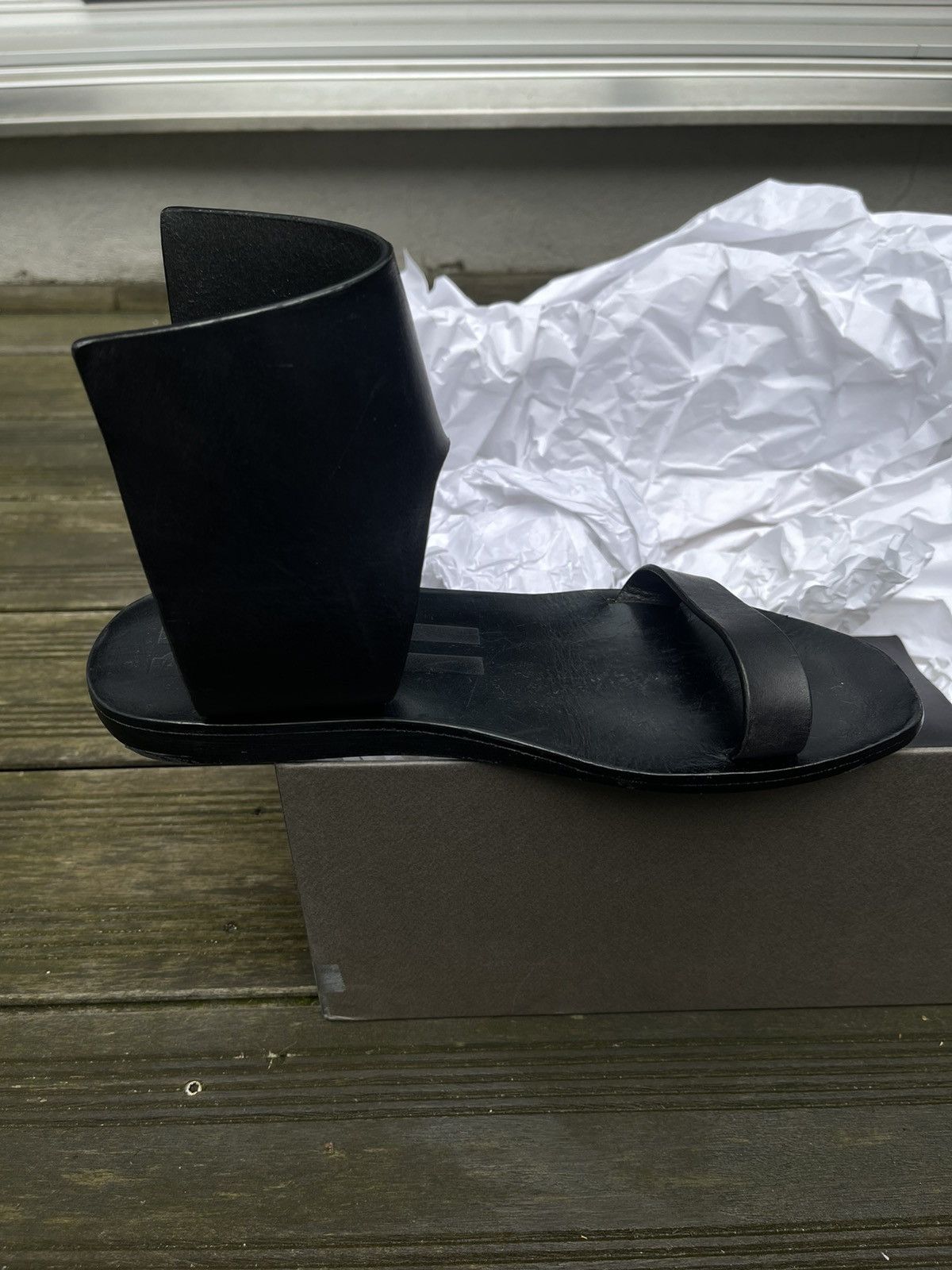 Rick Owens Rick Owens SS15 Faun Black Leather Sandals Size US 11 / IT 41 - 6 Thumbnail