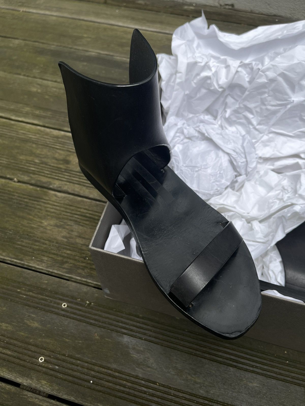 Rick Owens Rick Owens SS15 Faun Black Leather Sandals Size US 11 / IT 41 - 4 Thumbnail