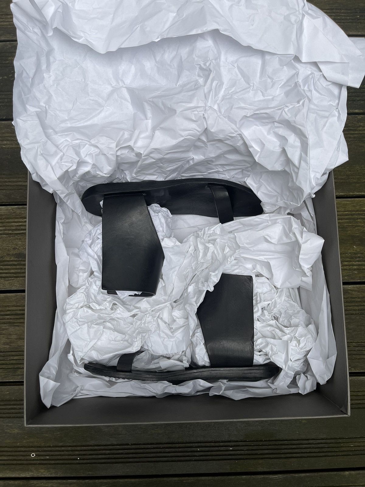 Rick Owens Rick Owens SS15 Faun Black Leather Sandals Size US 11 / IT 41 - 1 Thumbnail