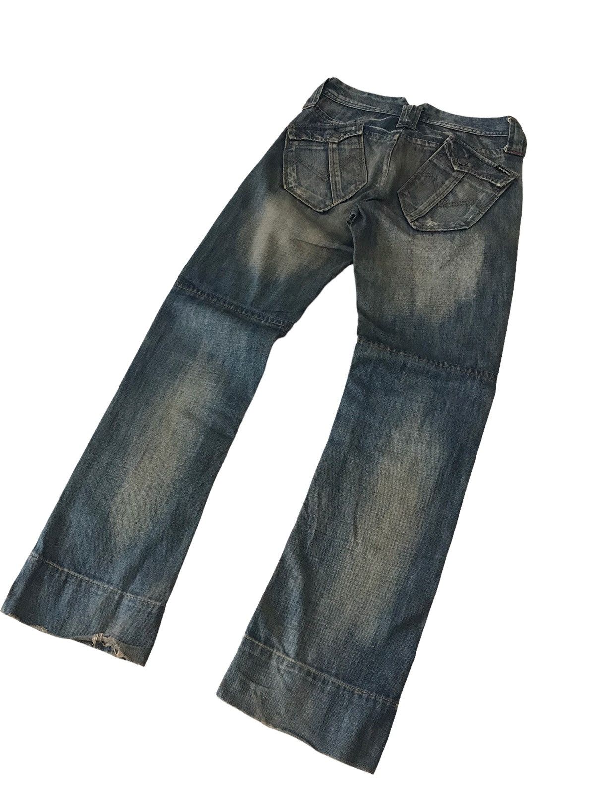 Energie 🇯🇵 ENERGIE Gold Faded Blue Distressed Denim Pant⚡️⚡️ Size US 30 / EU 46 - 10 Thumbnail
