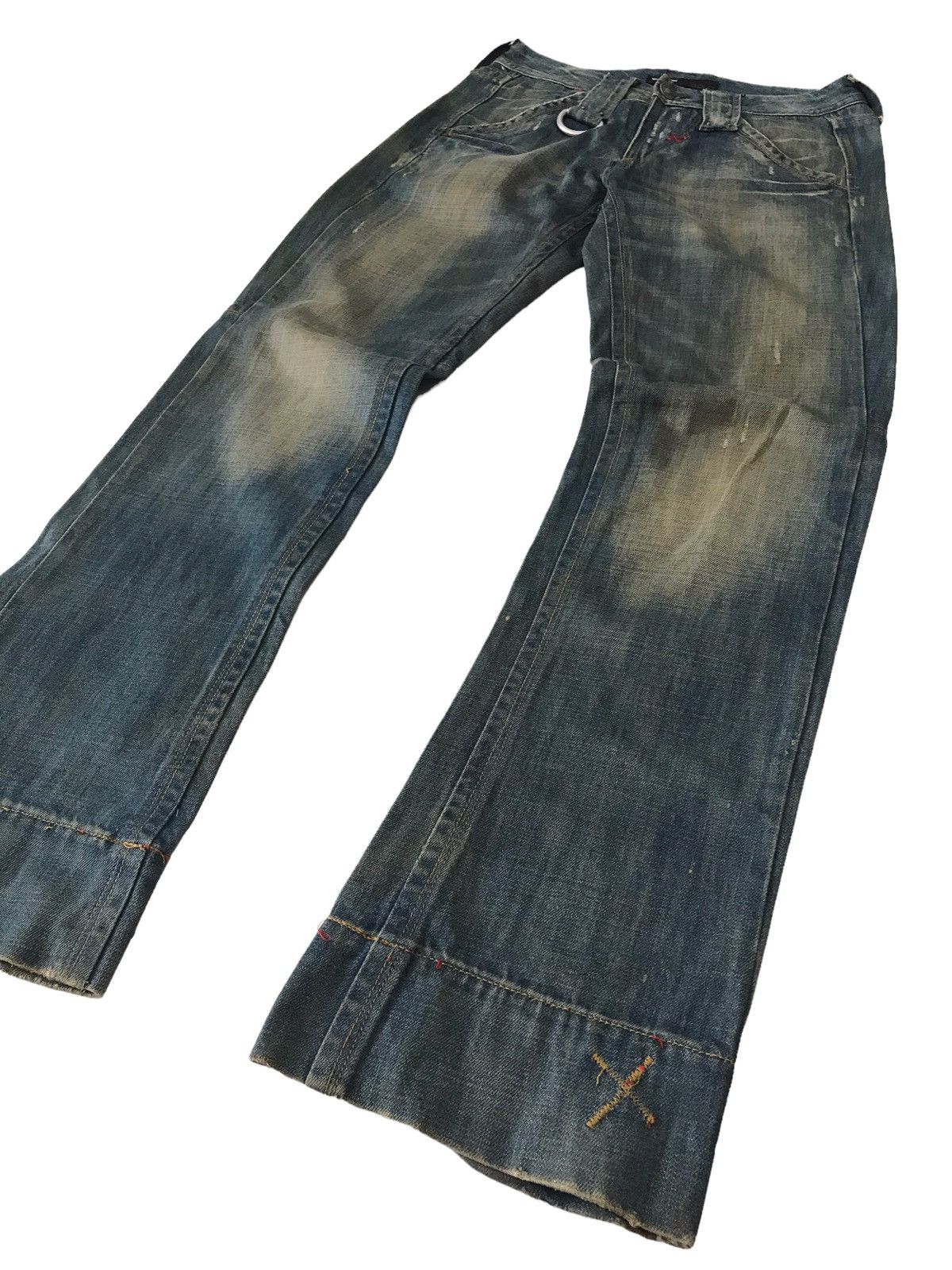 Energie 🇯🇵 ENERGIE Gold Faded Blue Distressed Denim Pant⚡️⚡️ Size US 30 / EU 46 - 3 Thumbnail