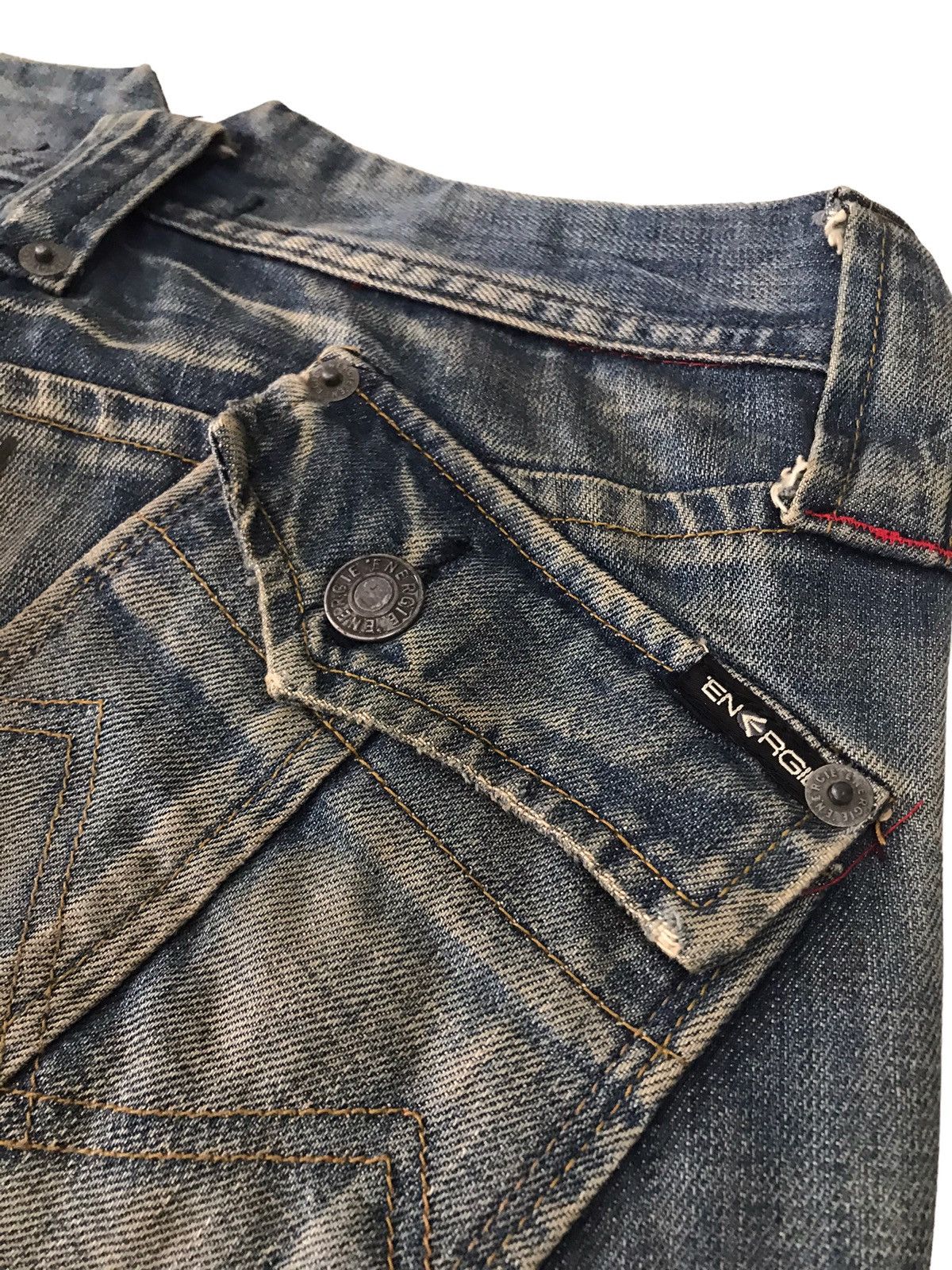 Energie 🇯🇵 ENERGIE Gold Faded Blue Distressed Denim Pant⚡️⚡️ Size US 30 / EU 46 - 13 Thumbnail