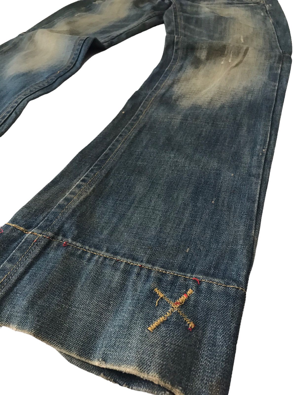 Energie 🇯🇵 ENERGIE Gold Faded Blue Distressed Denim Pant⚡️⚡️ Size US 30 / EU 46 - 6 Thumbnail