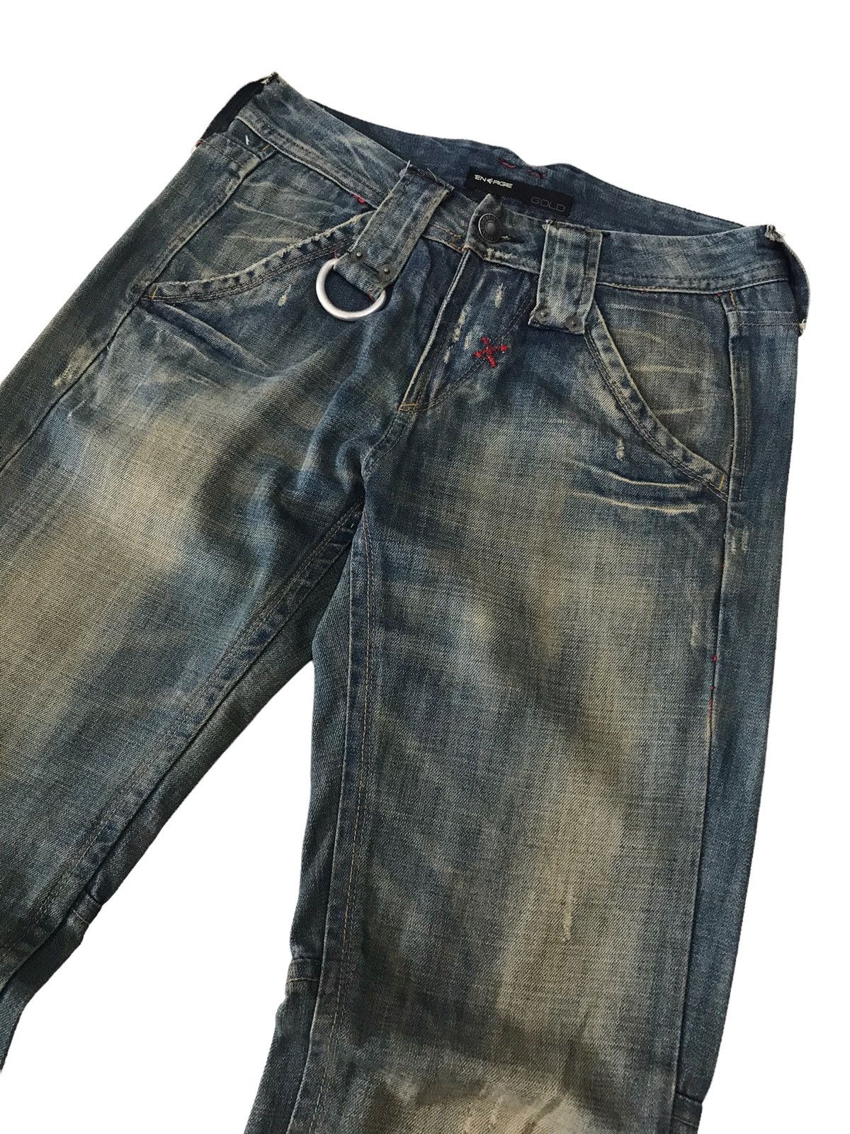 Energie 🇯🇵 ENERGIE Gold Faded Blue Distressed Denim Pant⚡️⚡️ Size US 30 / EU 46 - 7 Thumbnail