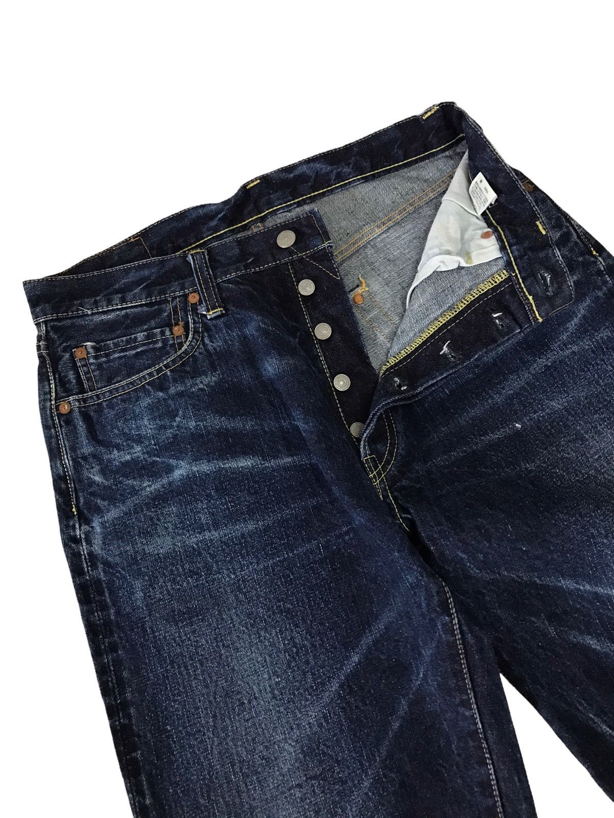 Japan Brand Porky's Original Selvedge Blue Distressed Denim