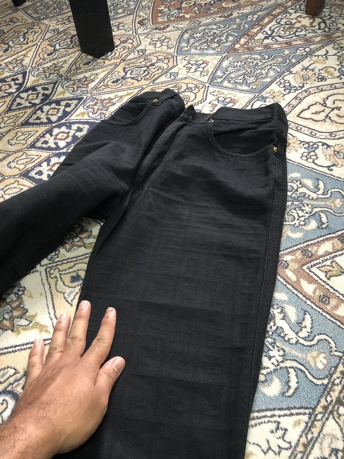 Fendi Vintage 90s Fendi Zucca Monogram Black High Waist Pants Size 28" / US 6 / IT 42 - 10 Thumbnail