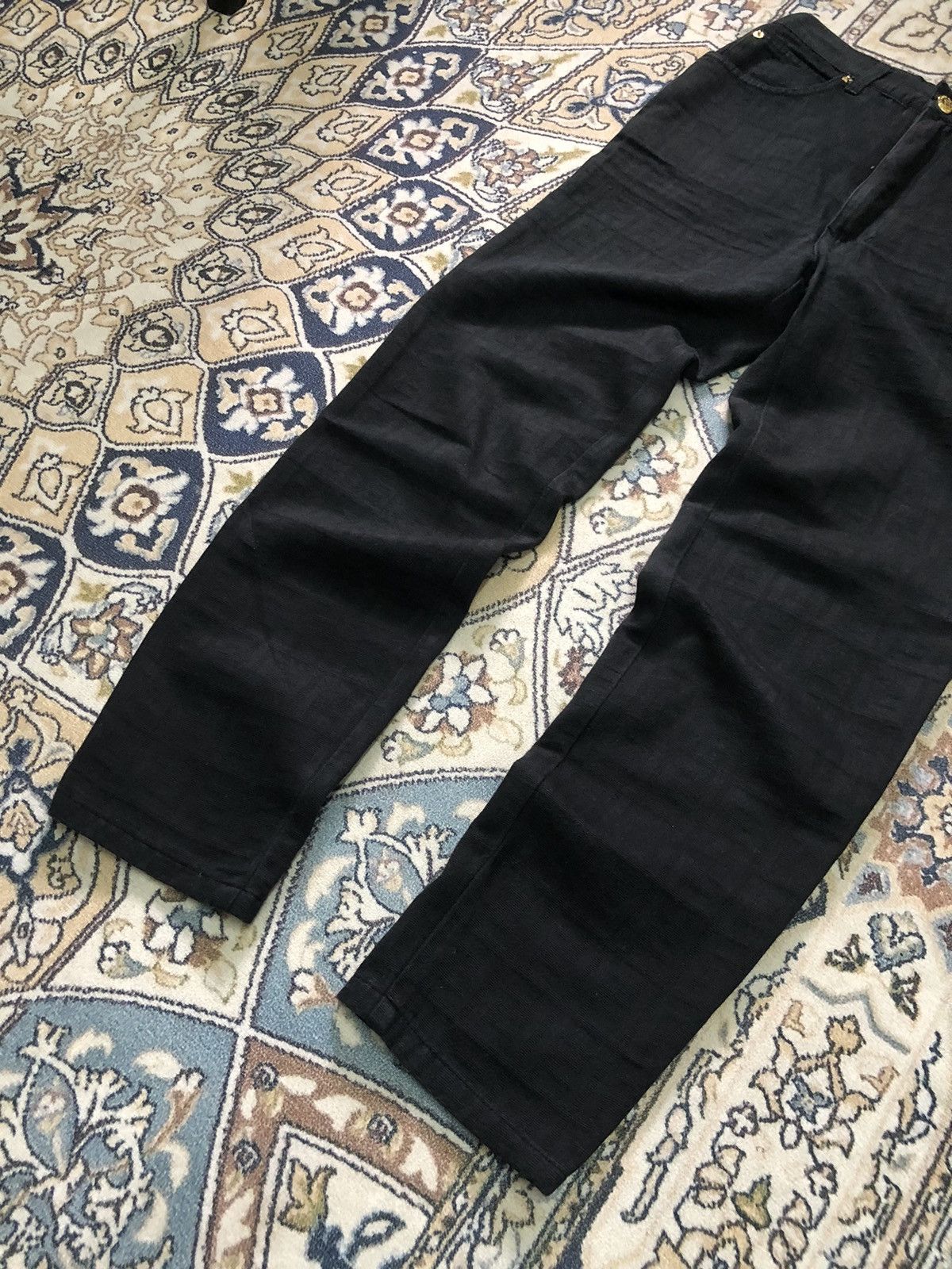 Fendi Vintage 90s Fendi Zucca Monogram Black High Waist Pants Size 28" / US 6 / IT 42 - 7 Thumbnail