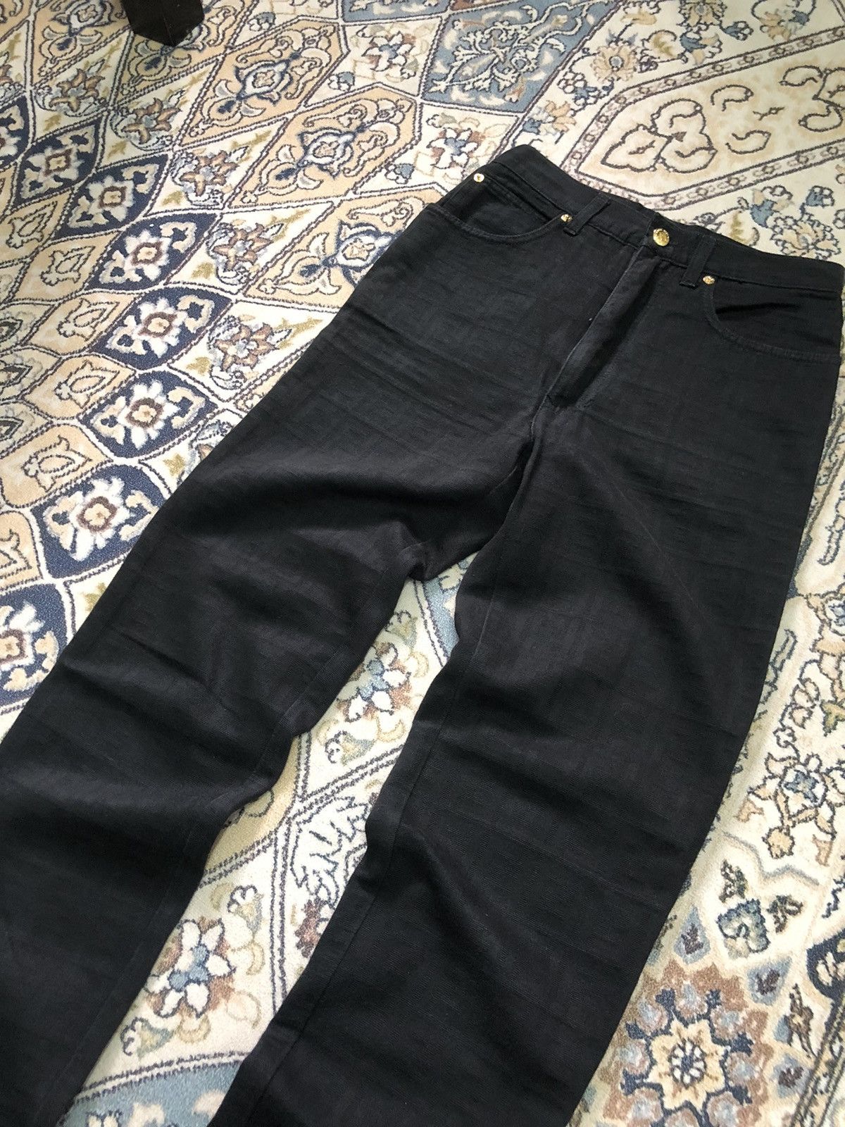 Fendi Vintage 90s Fendi Zucca Monogram Black High Waist Pants Size 28" / US 6 / IT 42 - 6 Thumbnail