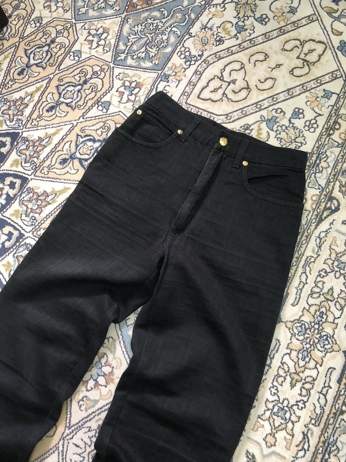 Fendi Vintage 90s Fendi Zucca Monogram Black High Waist Pants Size 28" / US 6 / IT 42 - 5 Thumbnail