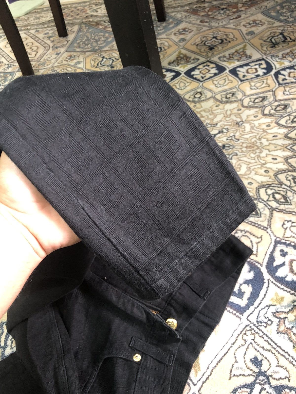 Fendi Vintage 90s Fendi Zucca Monogram Black High Waist Pants Size 28" / US 6 / IT 42 - 11 Thumbnail