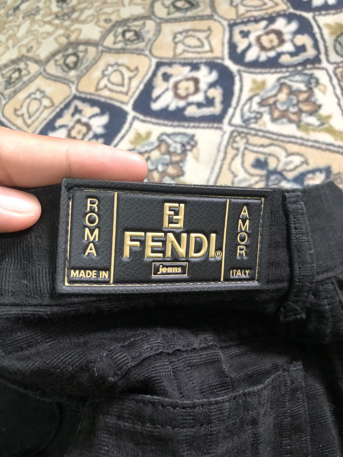 Fendi Vintage 90s Fendi Zucca Monogram Black High Waist Pants Size 28" / US 6 / IT 42 - 2 Thumbnail