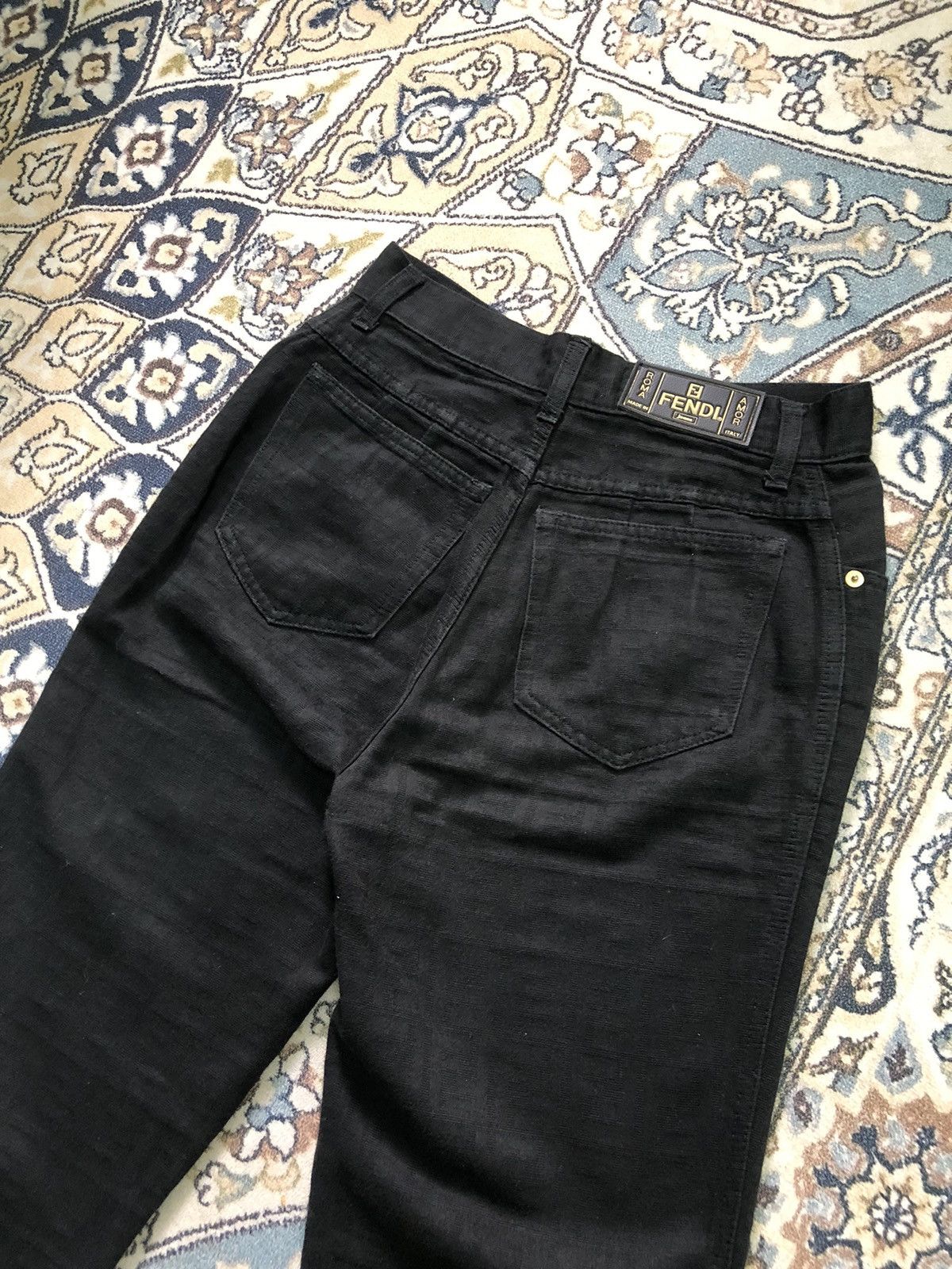 Fendi Vintage 90s Fendi Zucca Monogram Black High Waist Pants Size 28" / US 6 / IT 42 - 17 Thumbnail